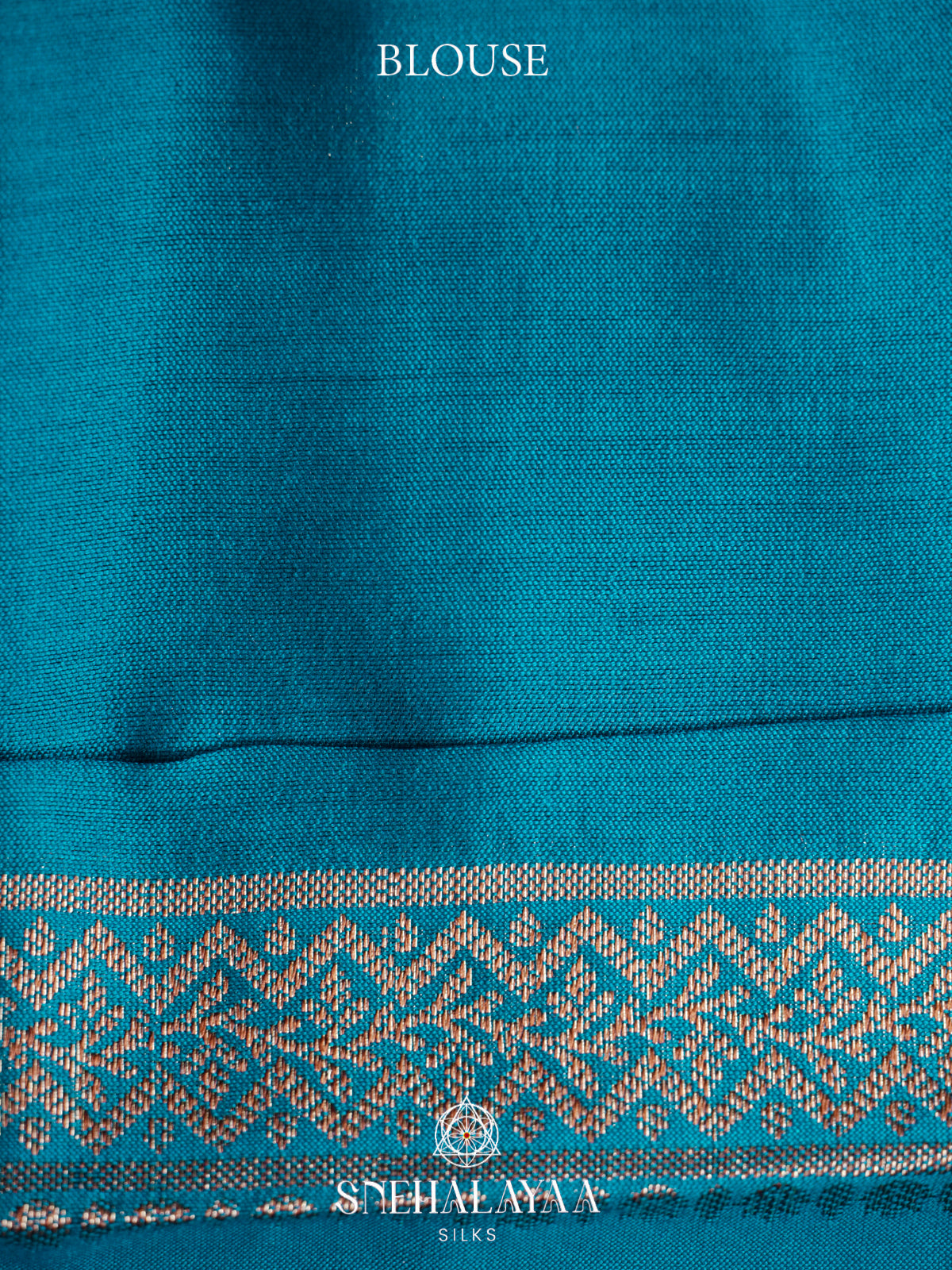 Peacock Blue Chiniya Silk Saree
