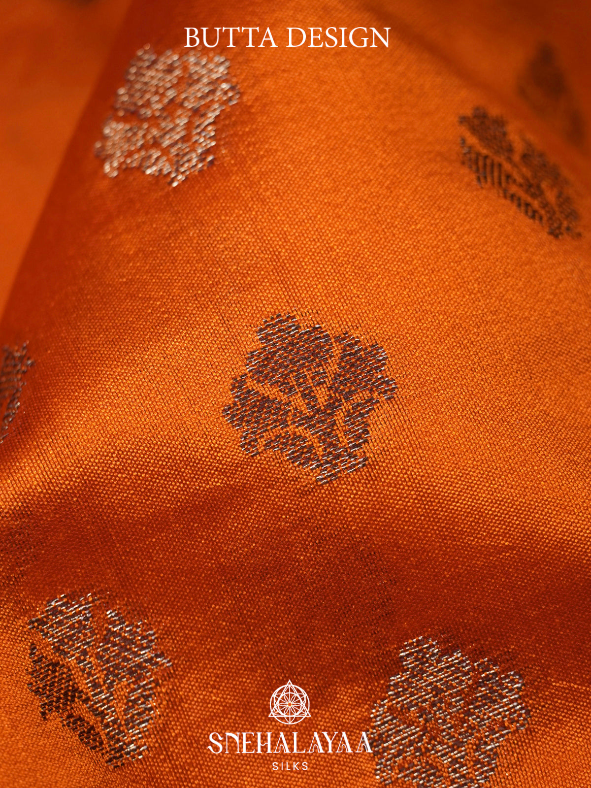 Orange Chiniya Silk Saree