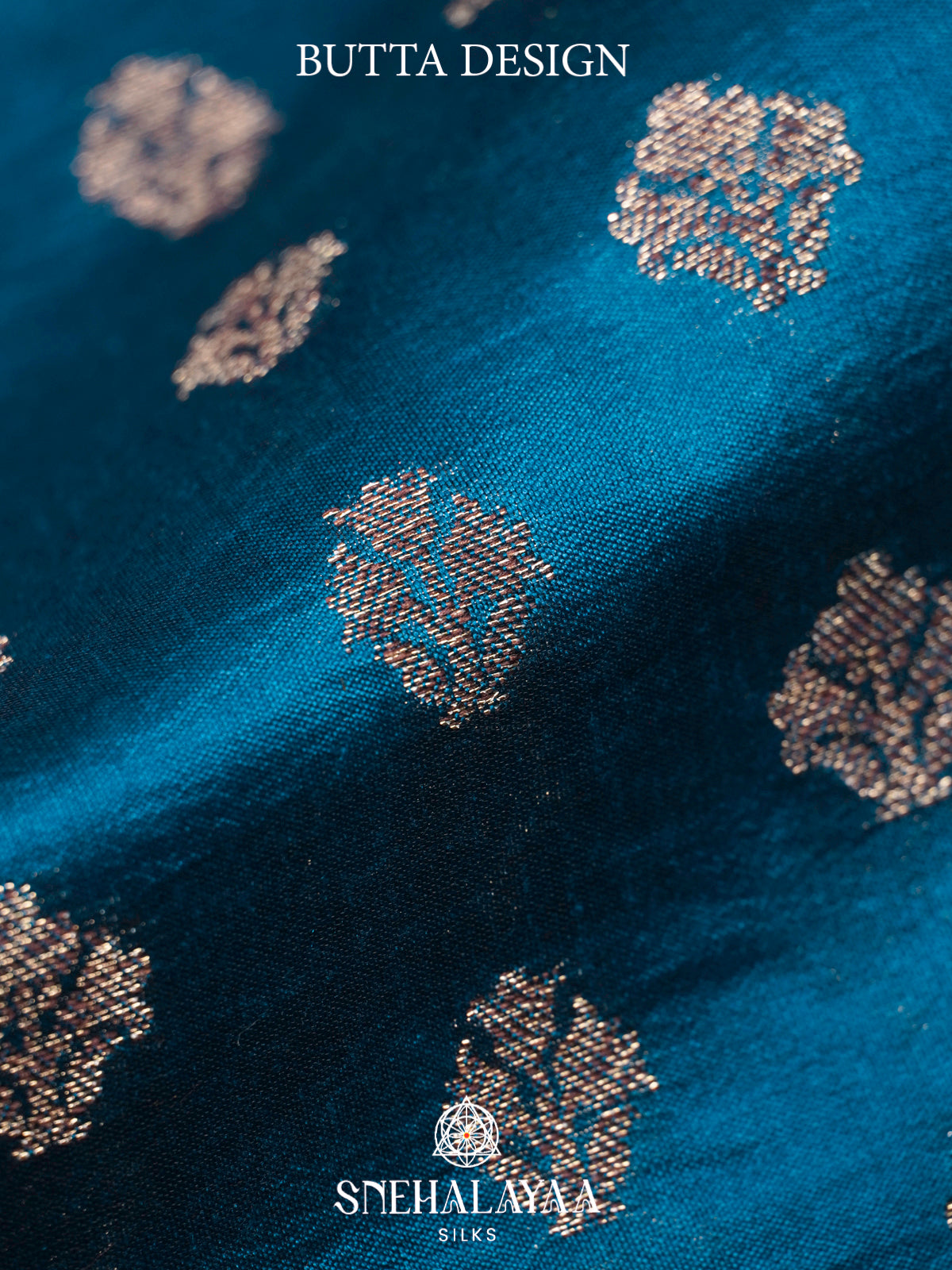 Peacock Blue Chiniya Silk Saree