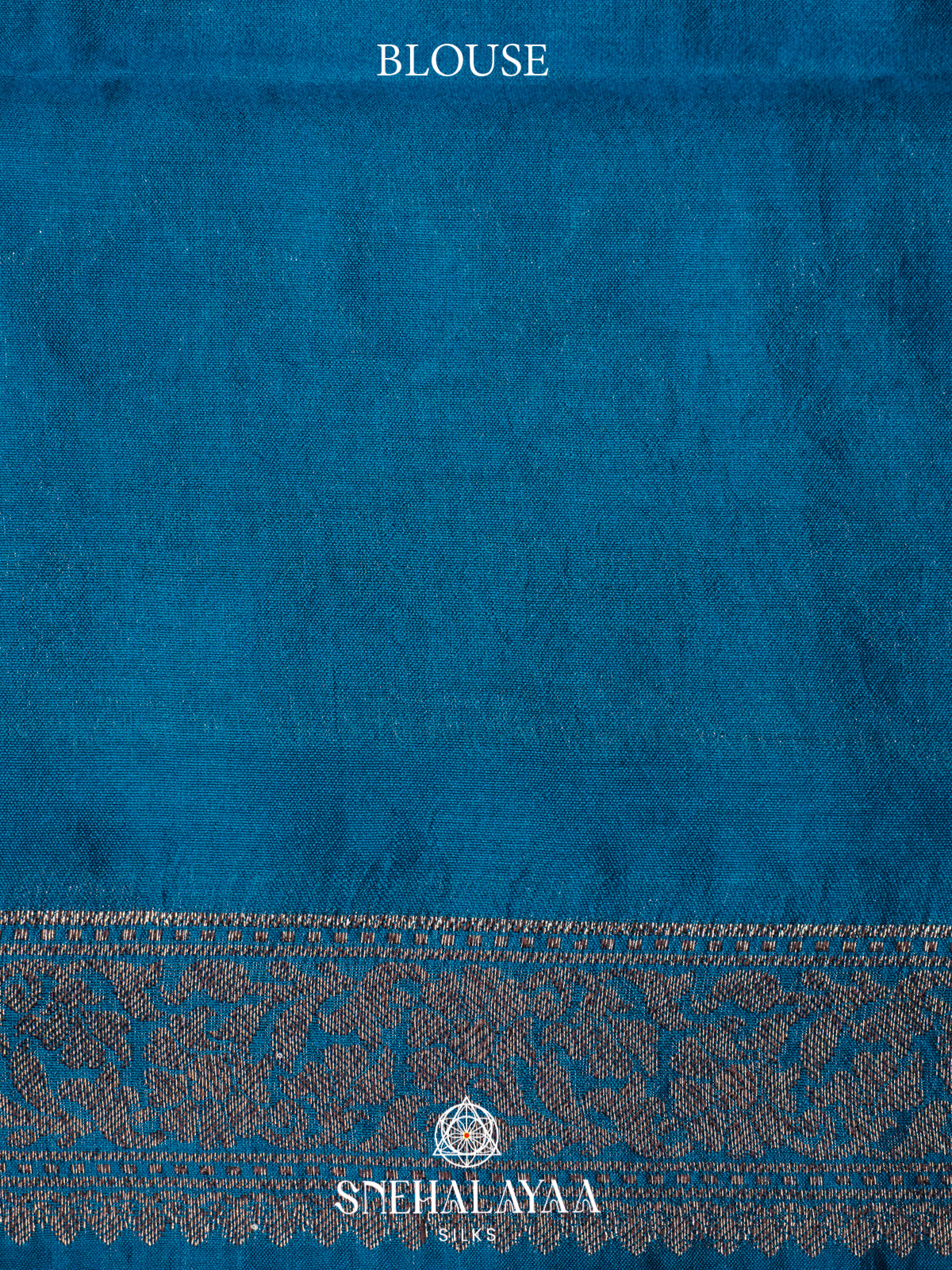 Peacock Blue Chiniya Silk Saree