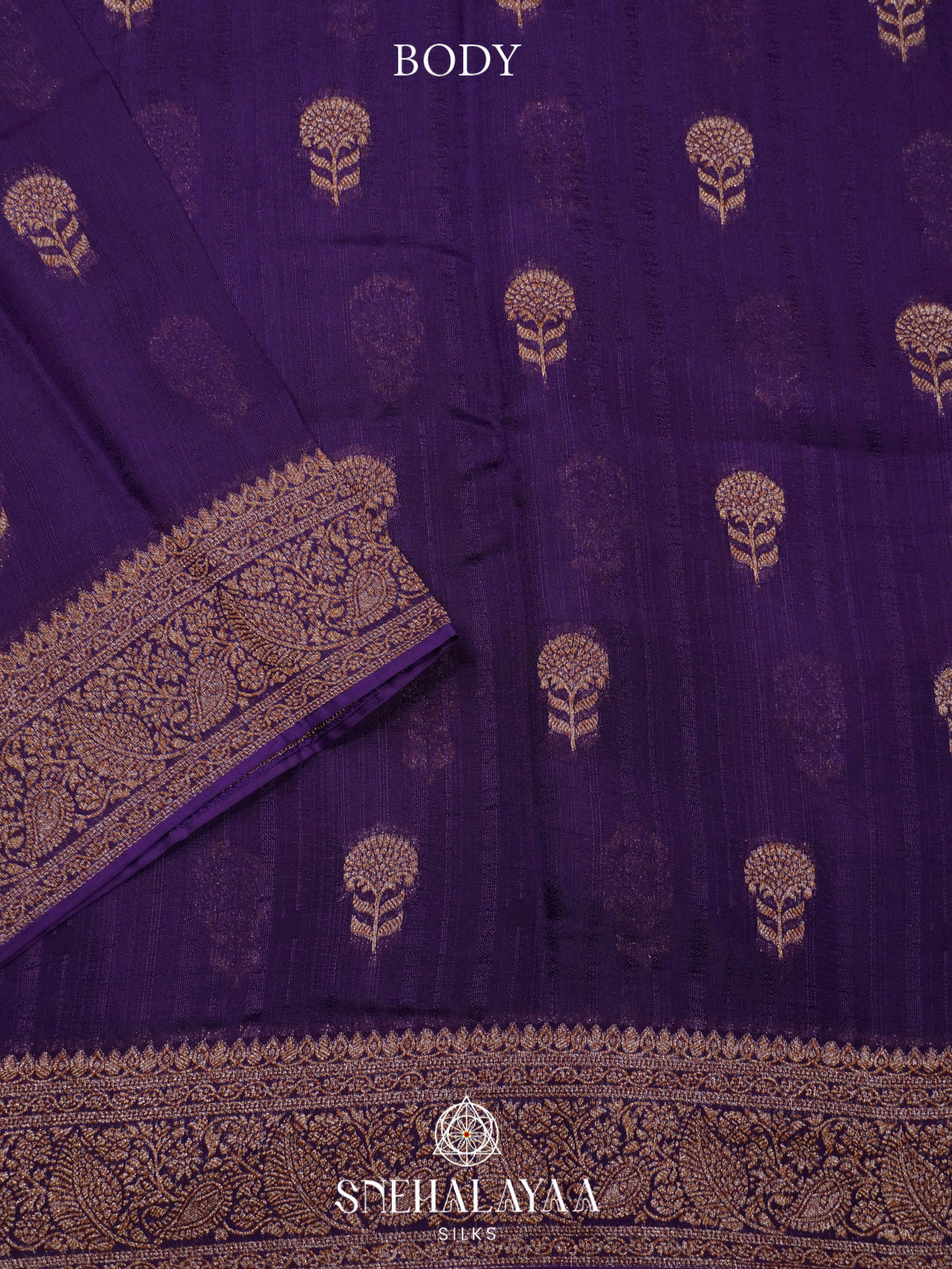 Purple Banaras Raw Silk Saree