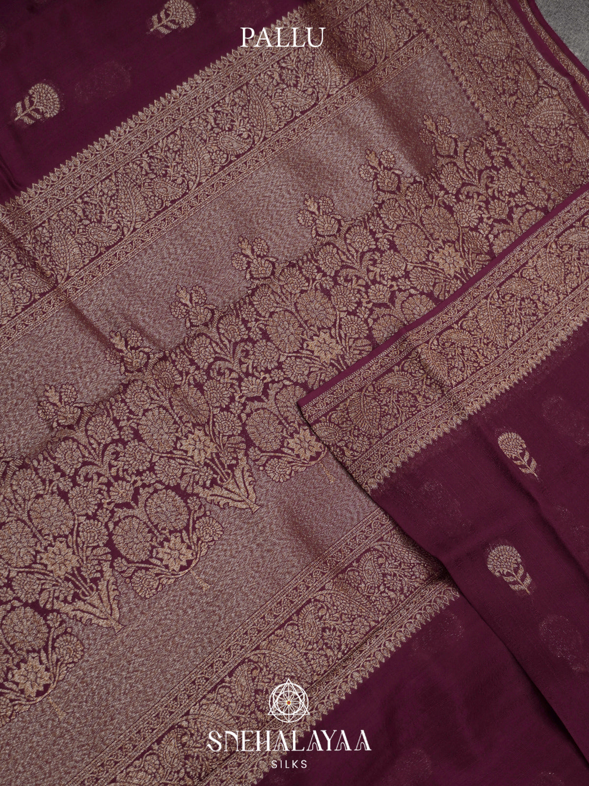 Wine Banaras Raw Silk Saree