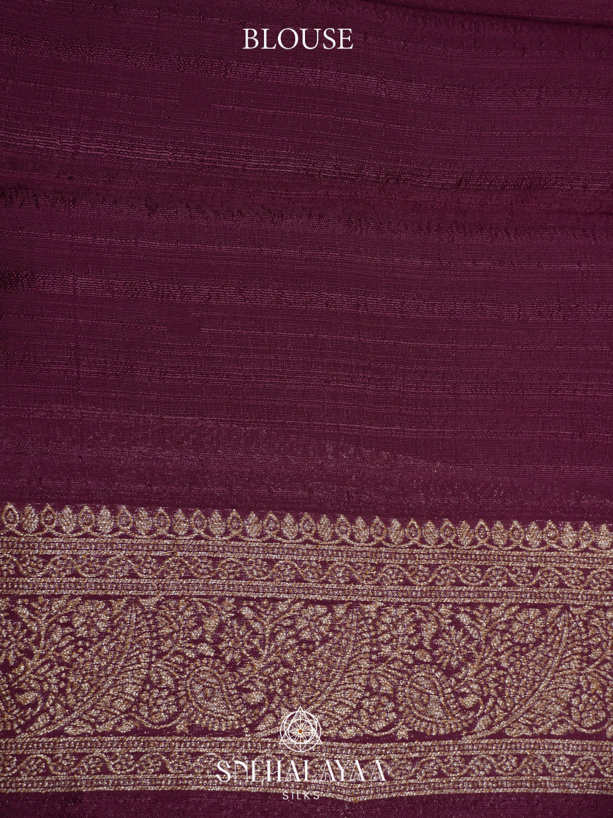 Wine Banaras Raw Silk Saree