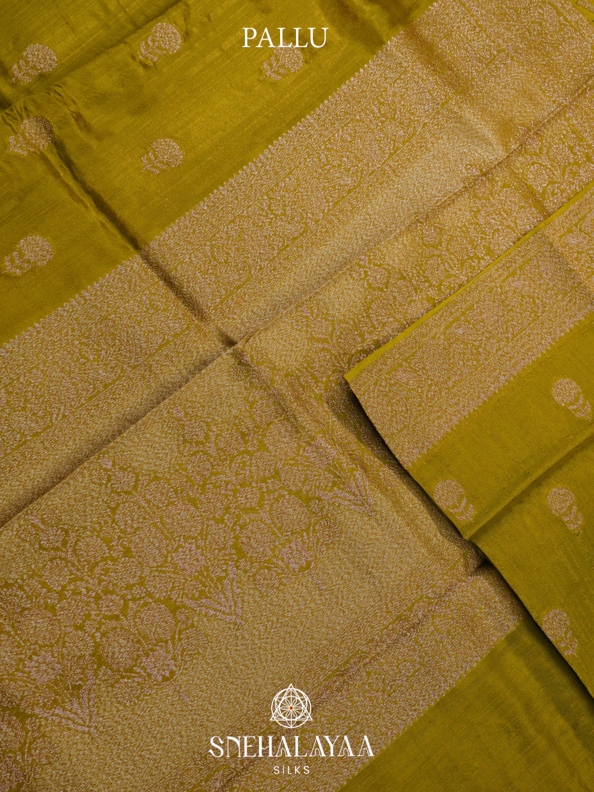 Mahendi Green Banaras Raw Silk Saree