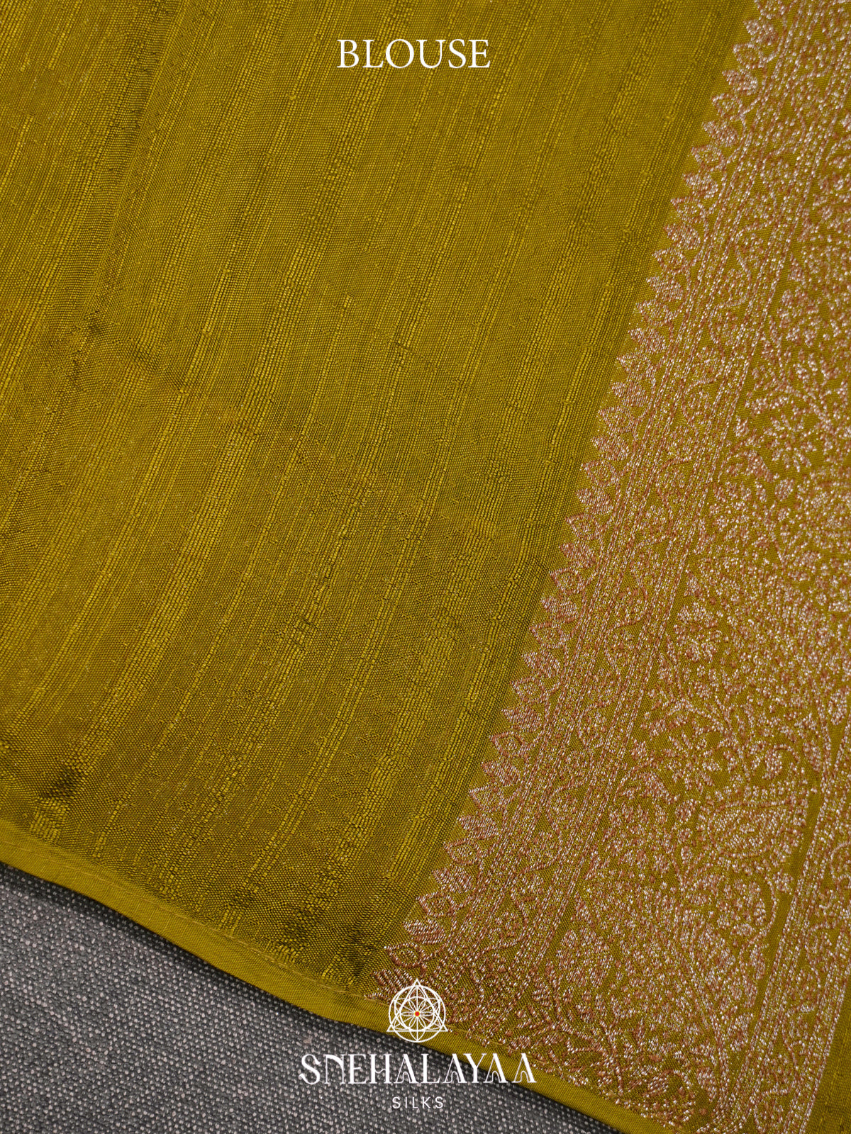 Mahendi Green Banaras Raw Silk Saree