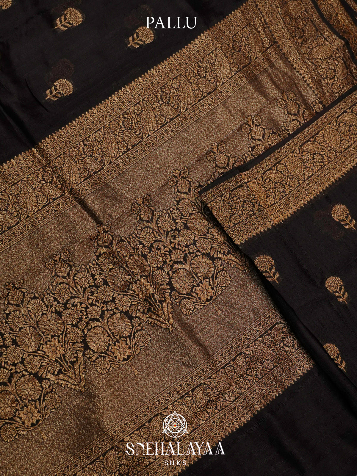 Black Banaras Raw Silk Saree