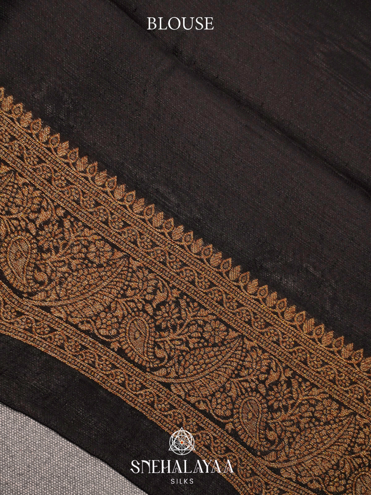 Black Banaras Raw Silk Saree