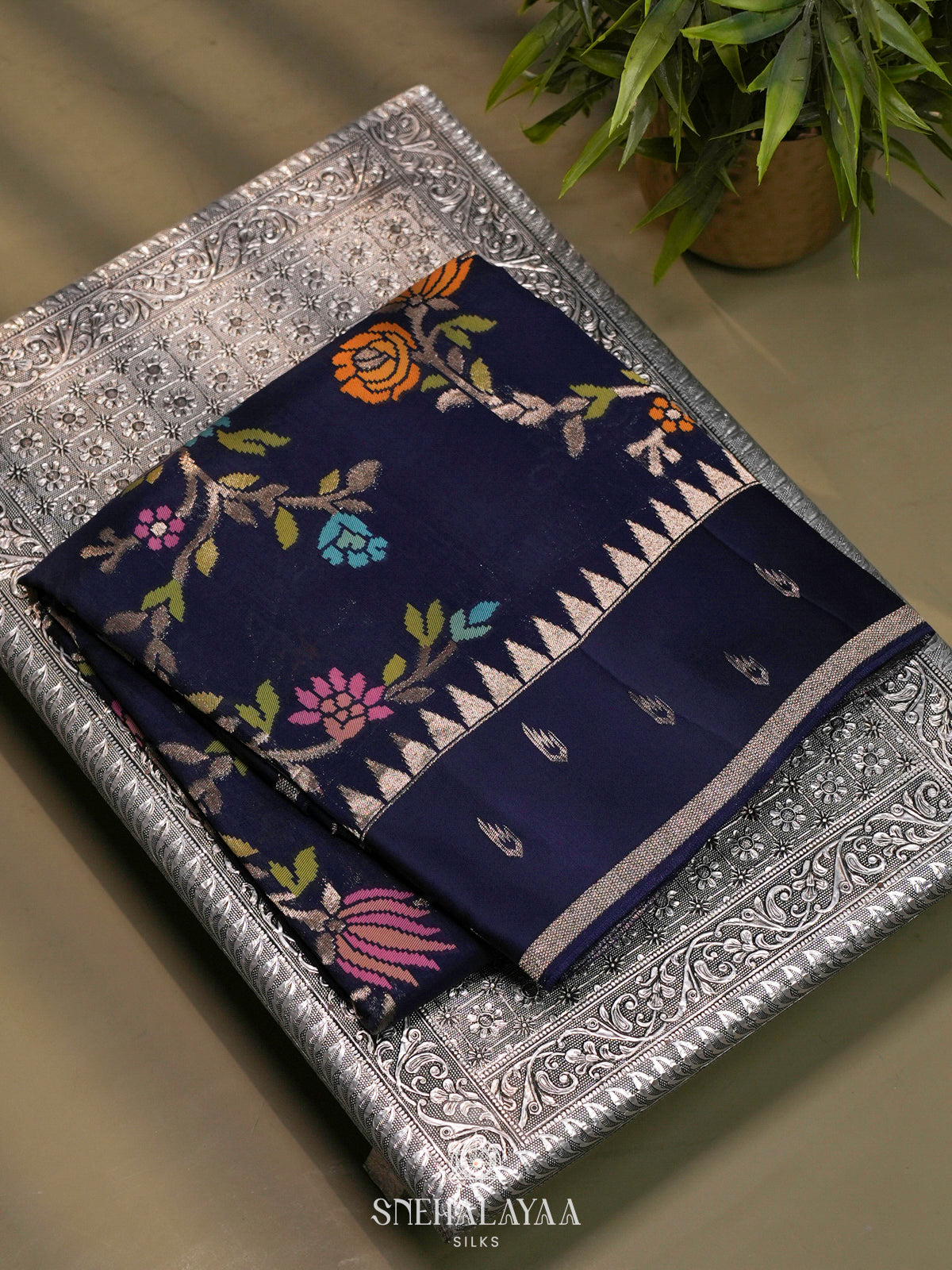 Purple Banaras Raw Silk Saree