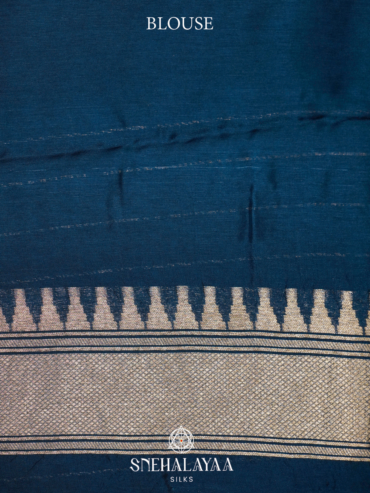 Peacock Blue Banaras Raw Silk Saree