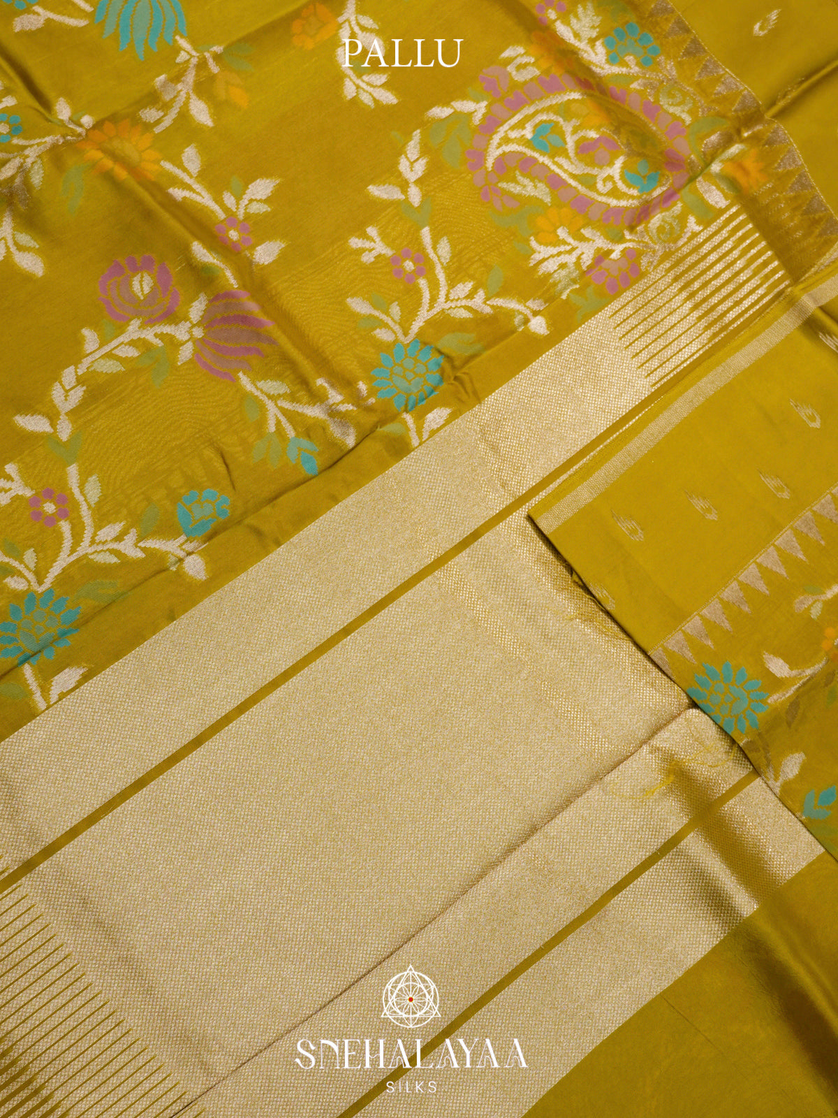 Mahendi Green Banaras Raw Silk Saree