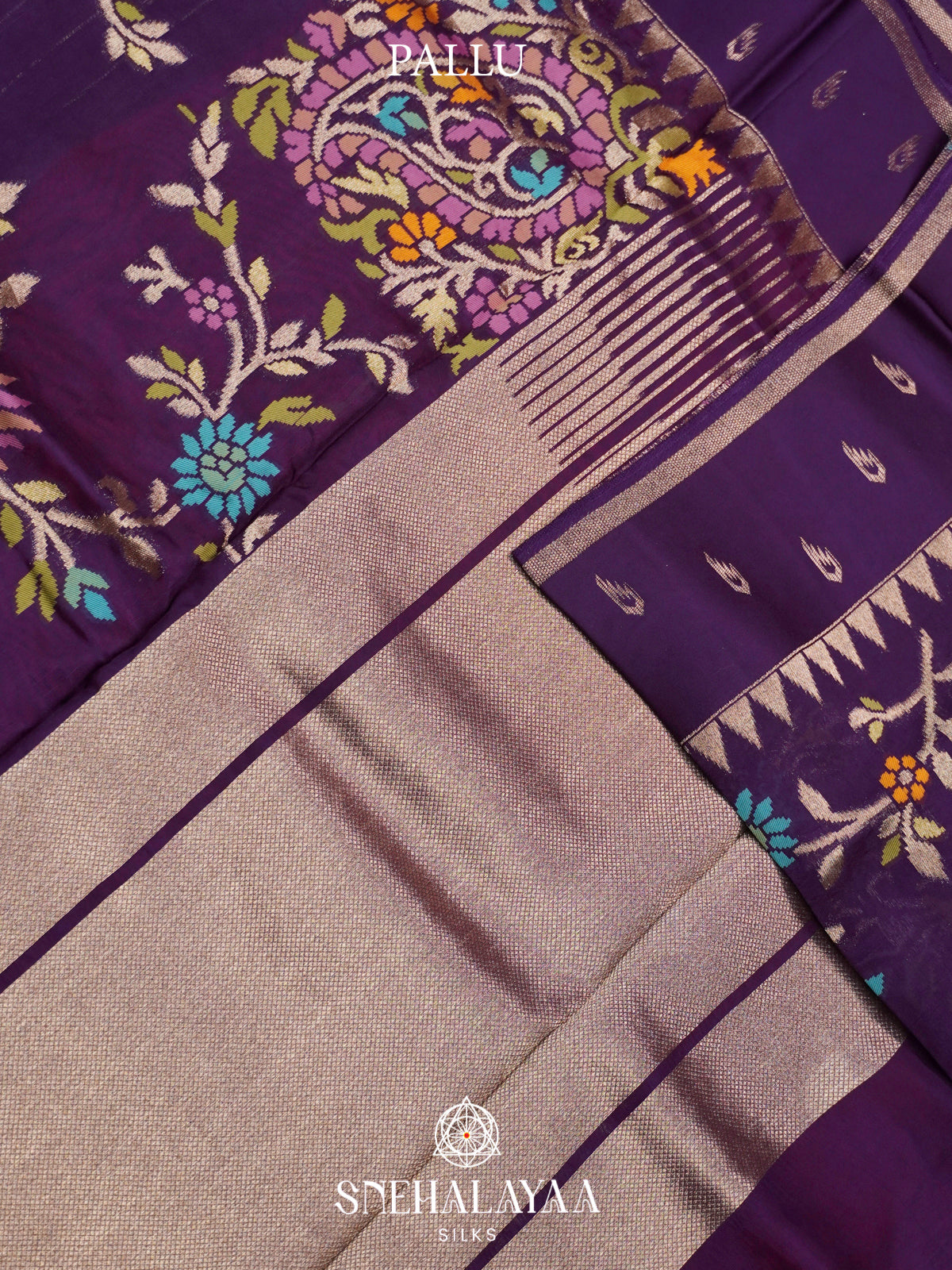 Purple Banaras Raw Silk Saree