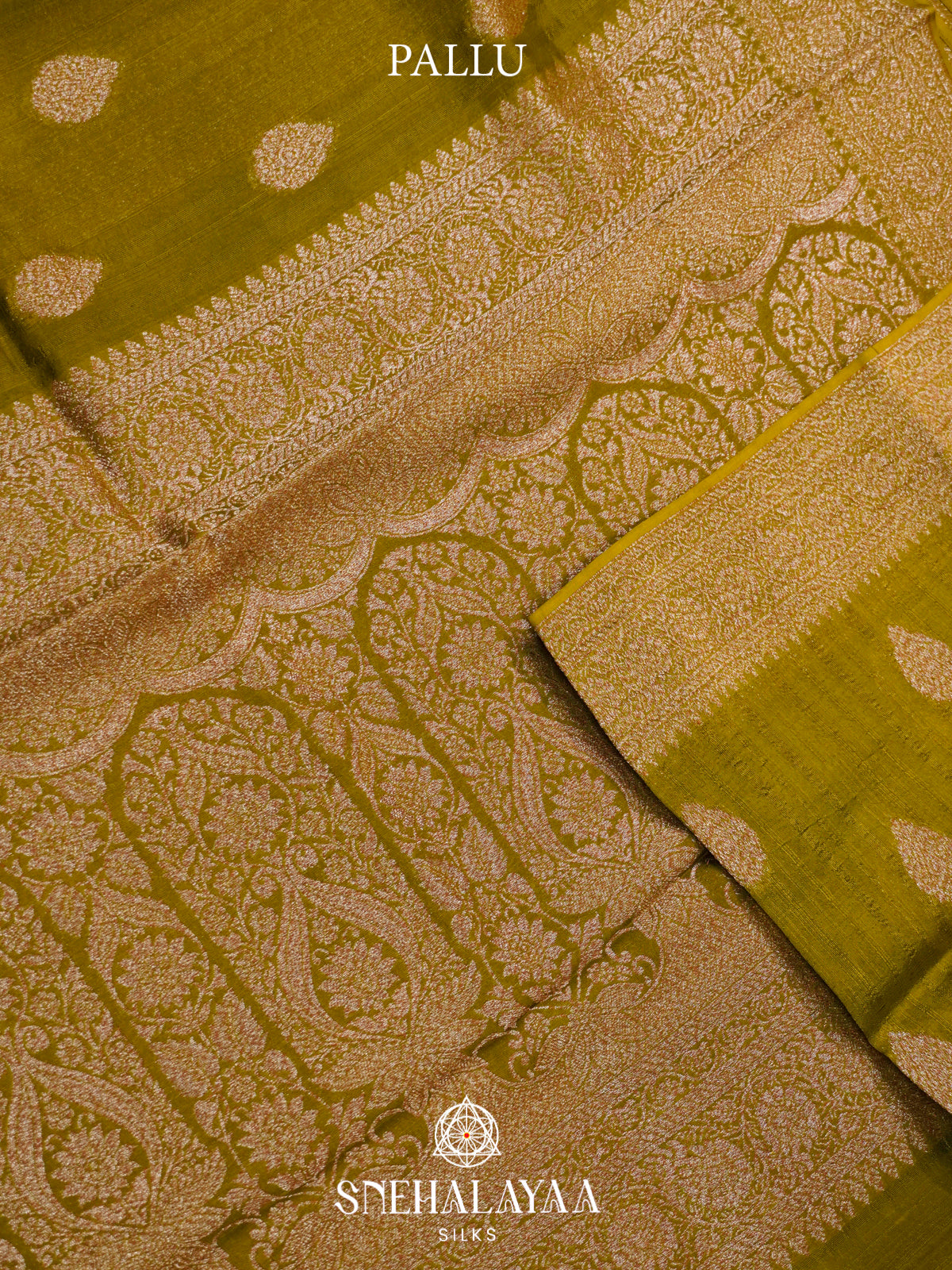 Mahendi Green Banaras Raw Silk Saree