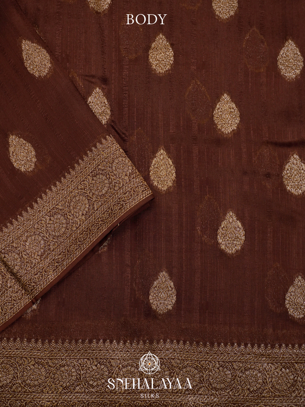 Brown Banaras Raw Silk Saree