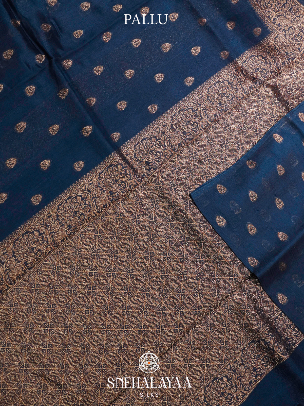 Peacock Blue Banaras Raw Silk Saree