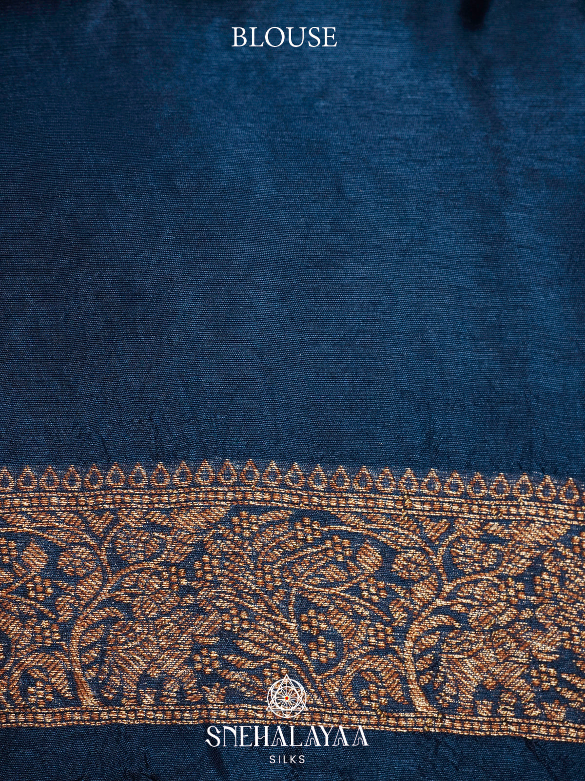 Peacock Blue Banaras Raw Silk Saree