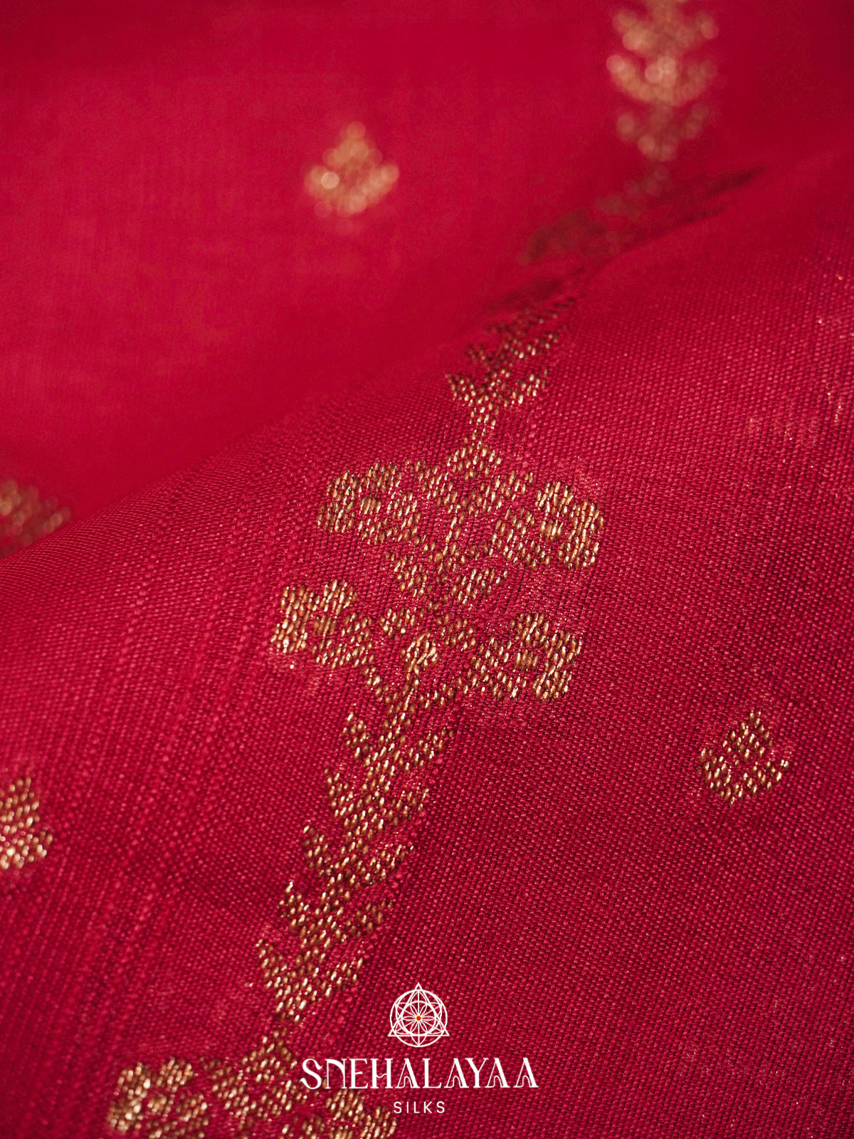 Ruby Red Banaras Raw Silk Saree