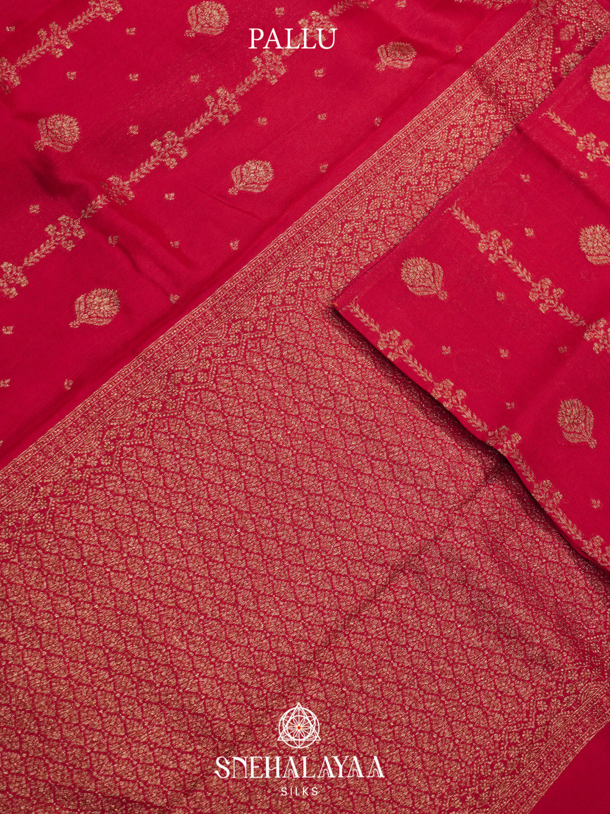 Ruby Red Banaras Raw Silk Saree