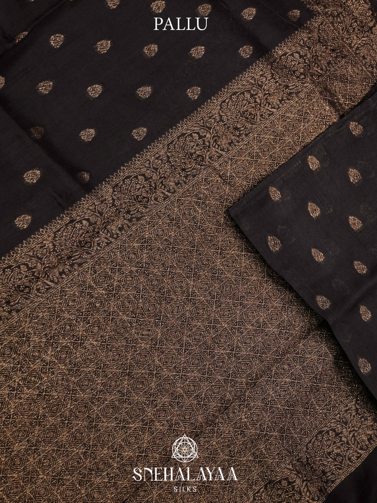 Black Banaras Raw Silk Saree
