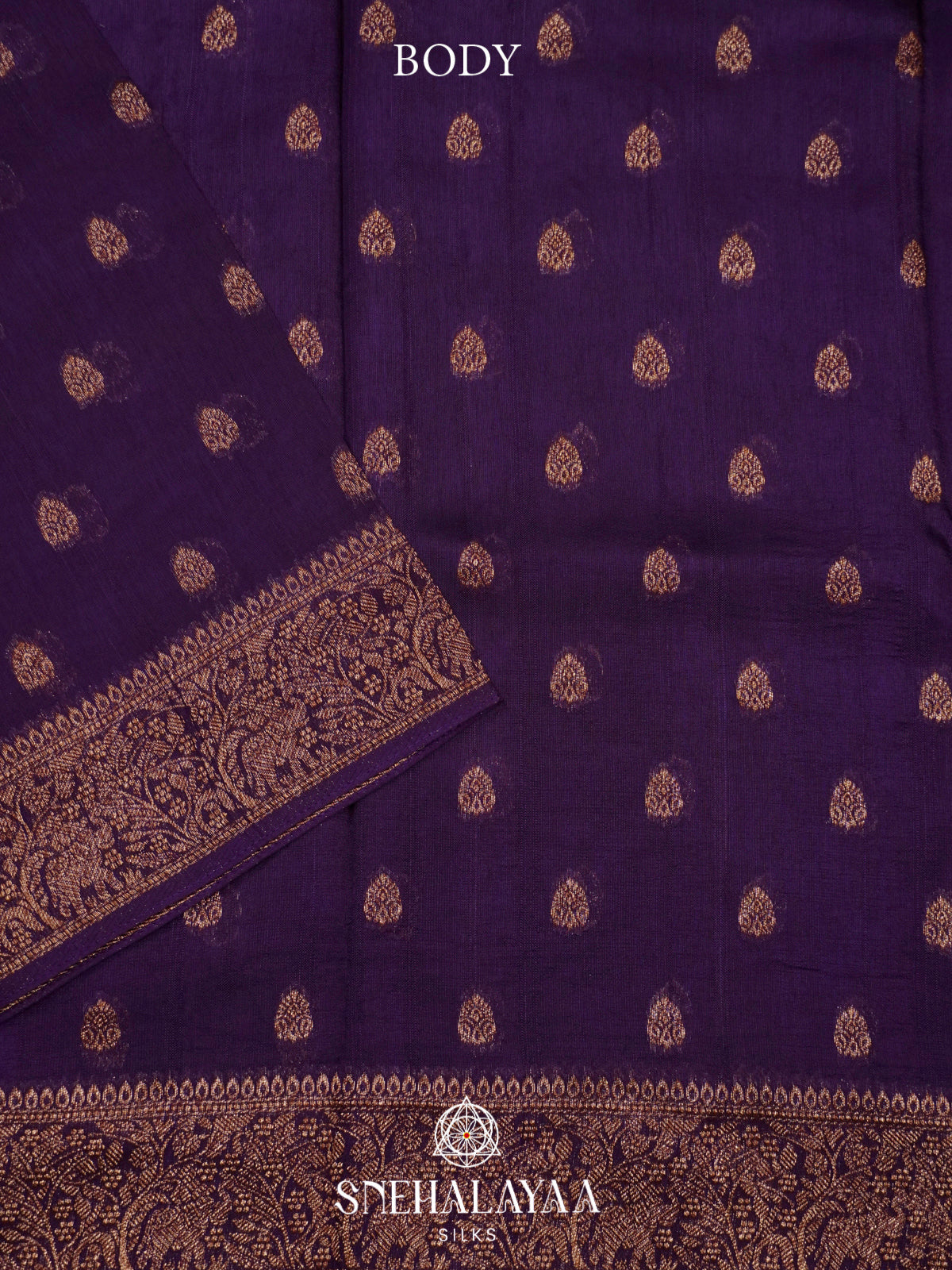 Purple Banaras Raw Silk Saree