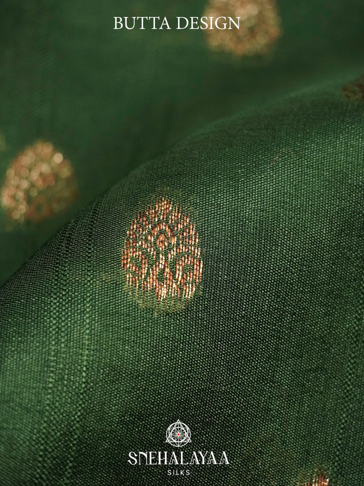 Forest Green Banaras Raw Silk Saree
