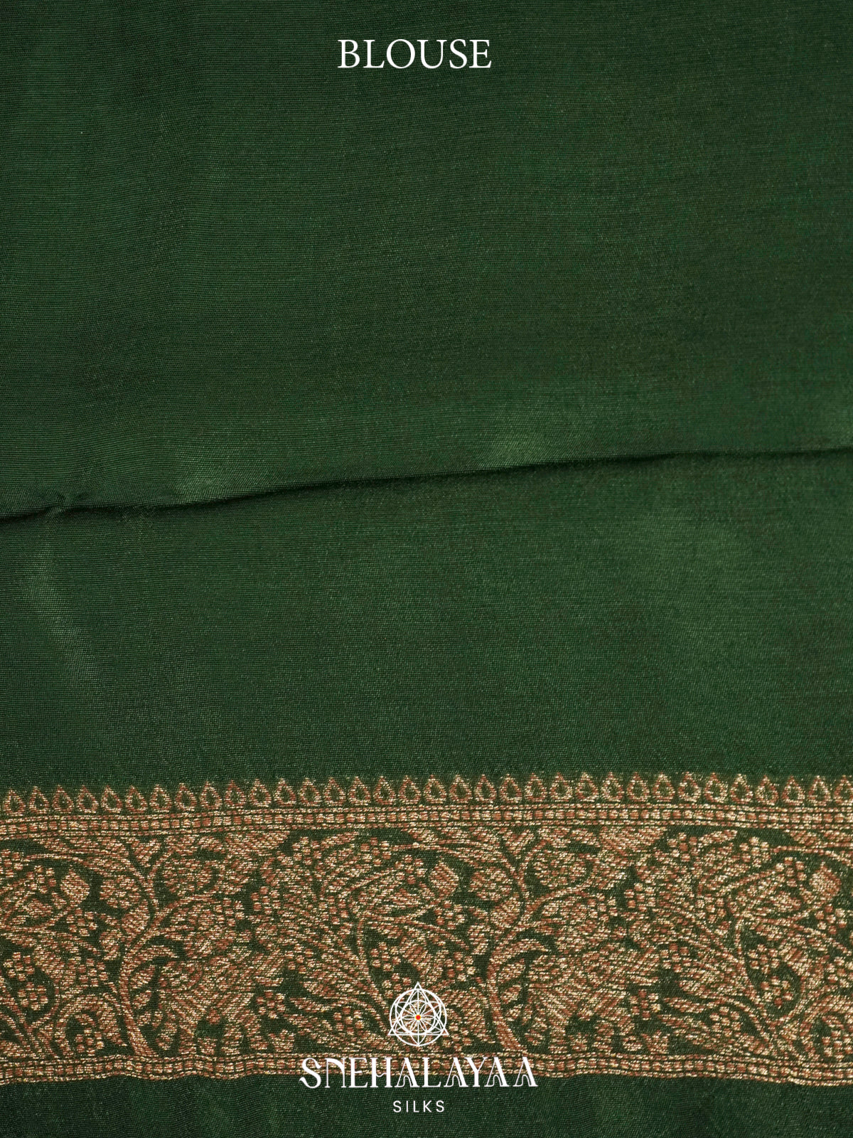 Forest Green Banaras Raw Silk Saree