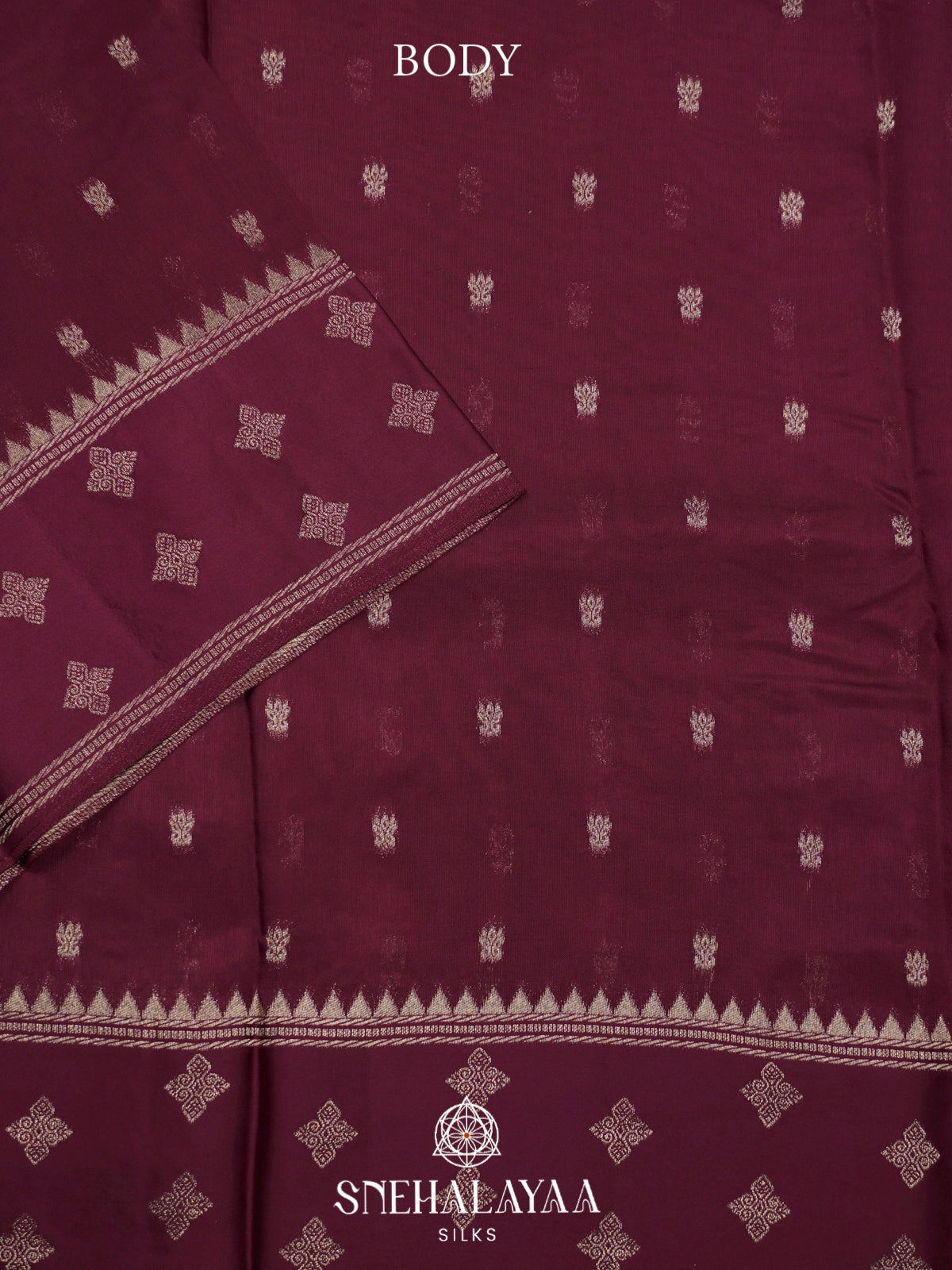Wine Banaras Raw Silk Saree