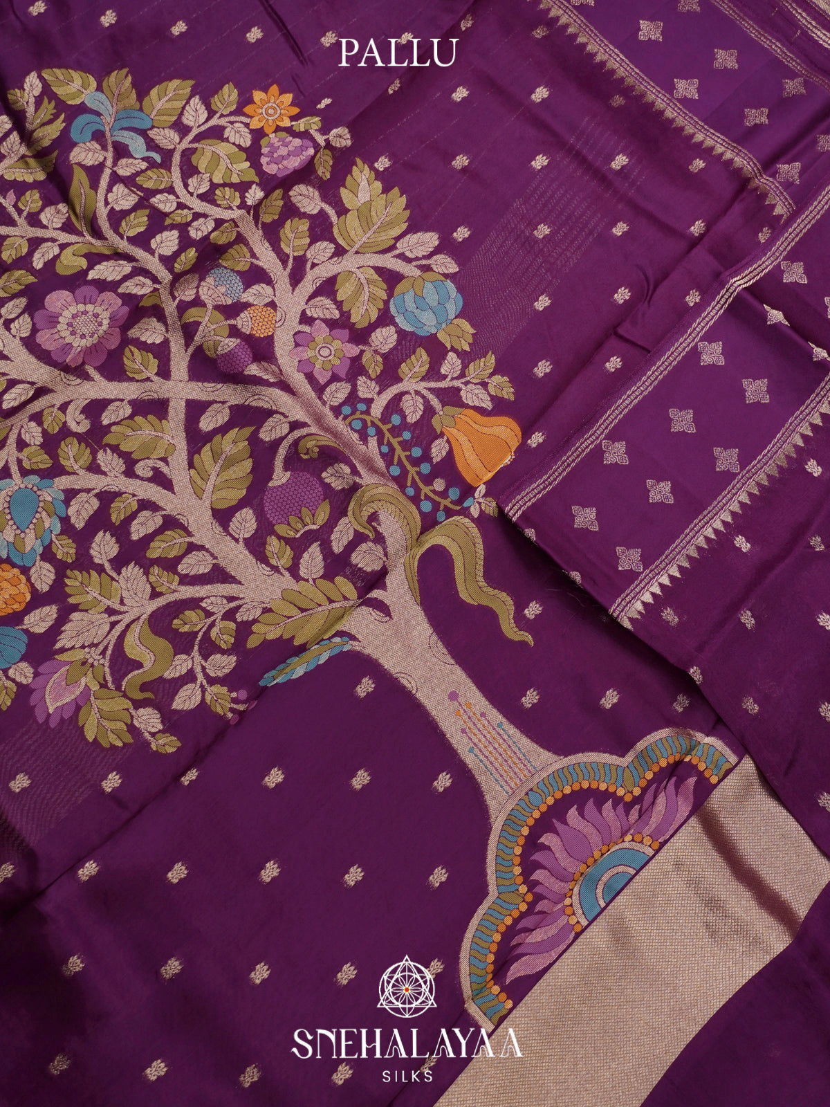 Magenta Banaras Raw Silk Saree