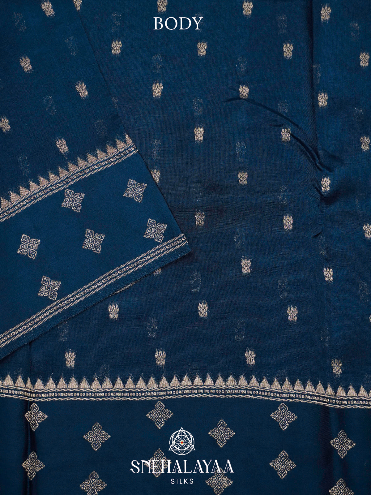Peacock Blue Banaras Raw Silk Saree
