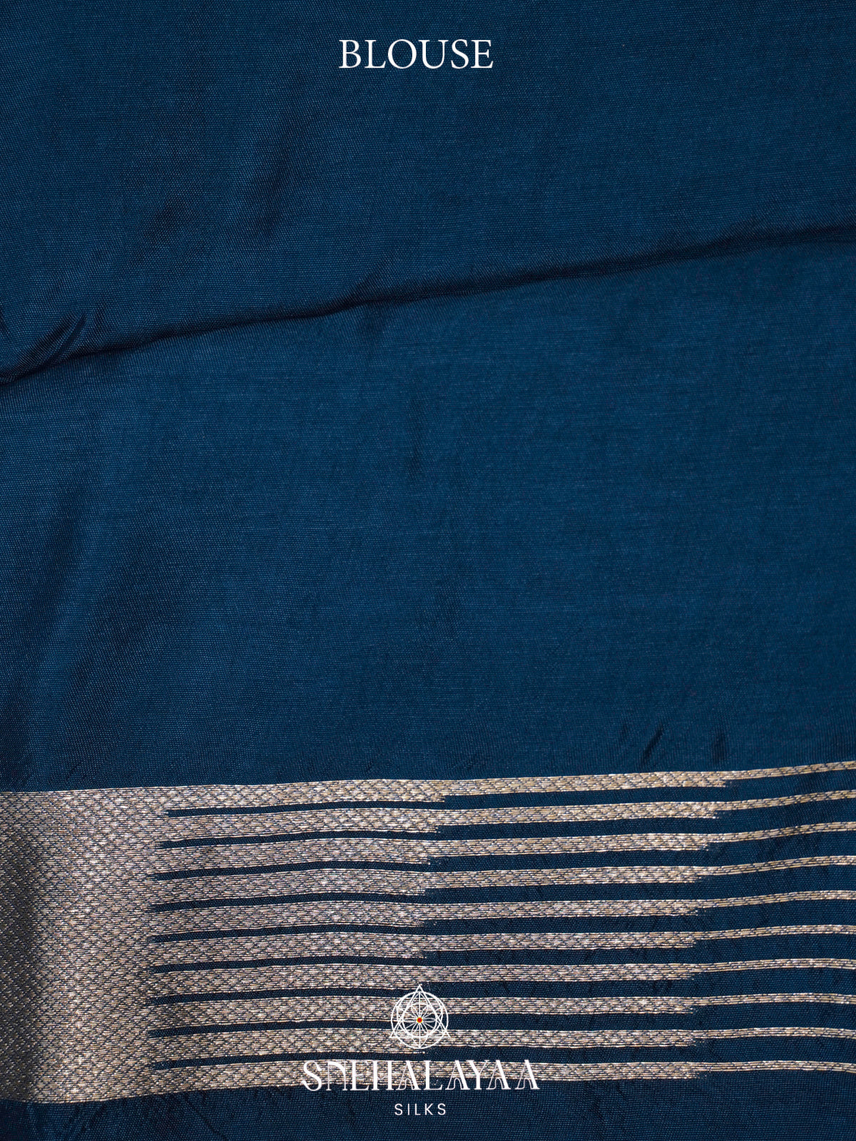 Peacock Blue Banaras Raw Silk Saree
