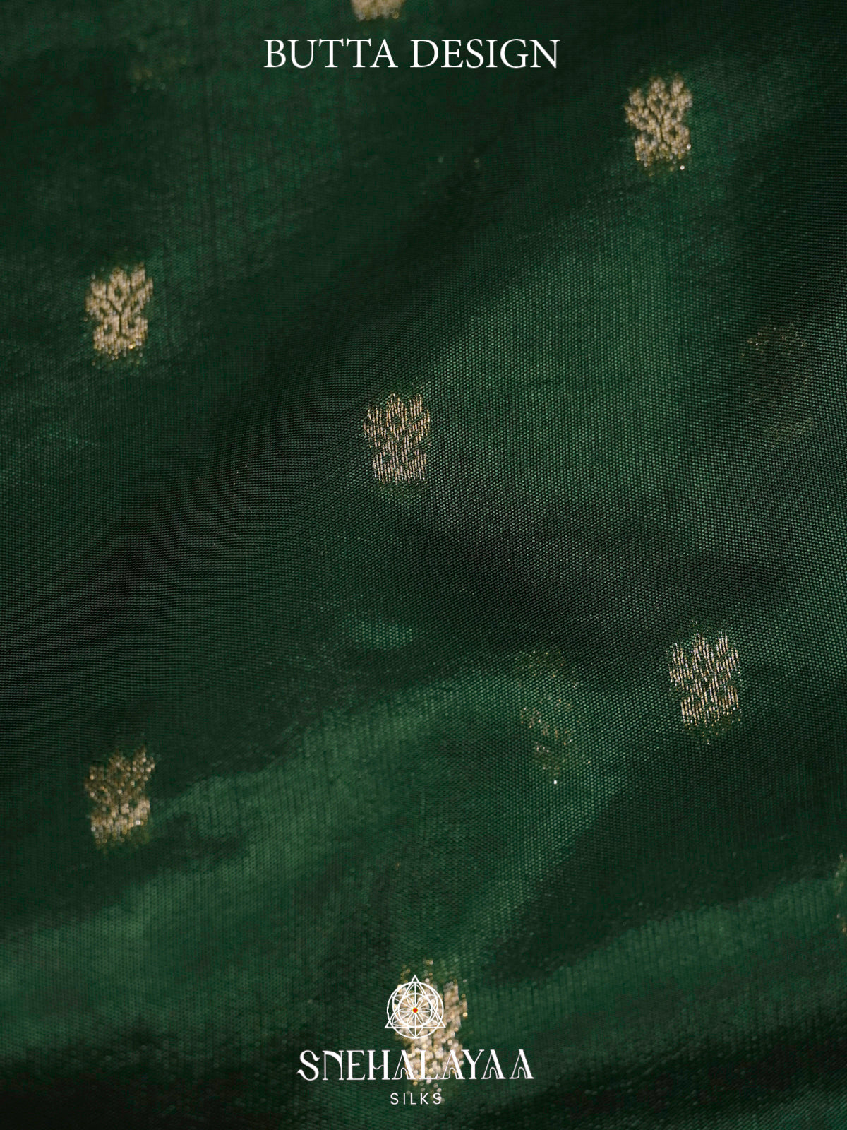 Forest Green Banaras Raw Silk Saree