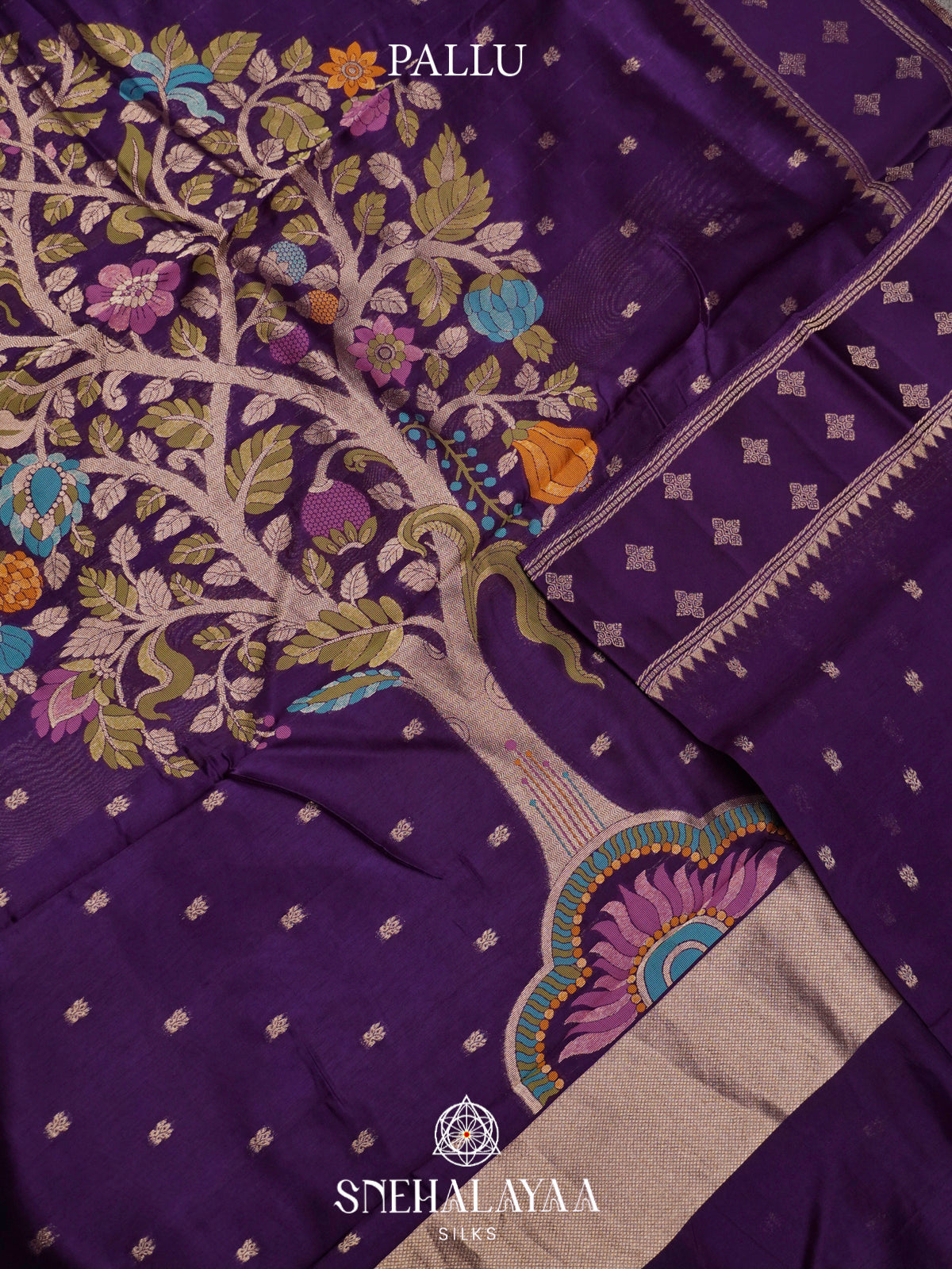 Purple Banaras Raw Silk Saree