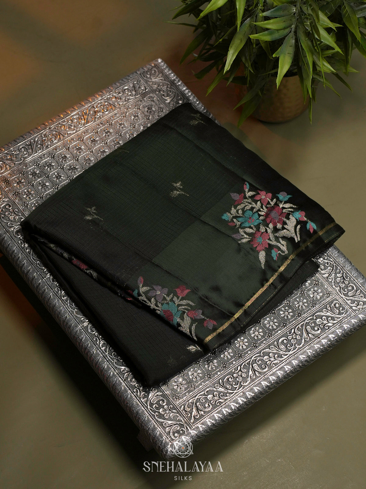 Forest Green Kota Saree