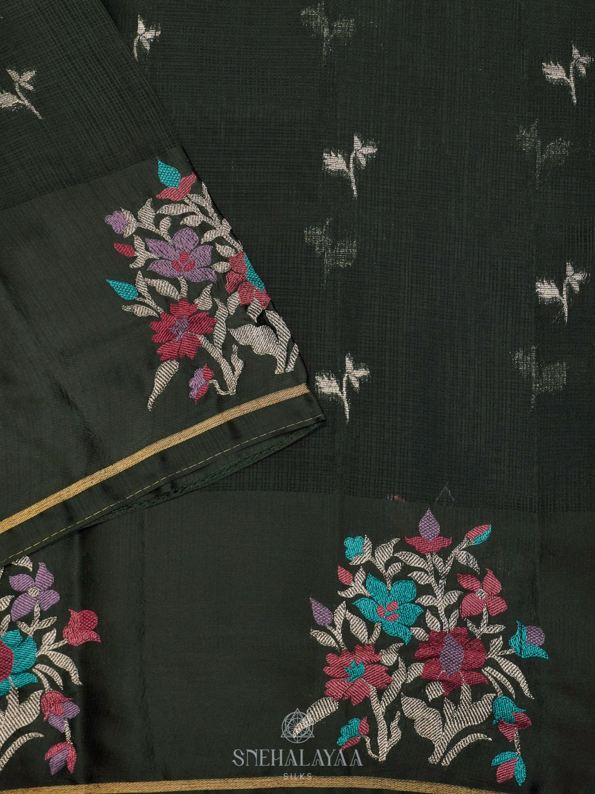 Forest Green Kota Saree