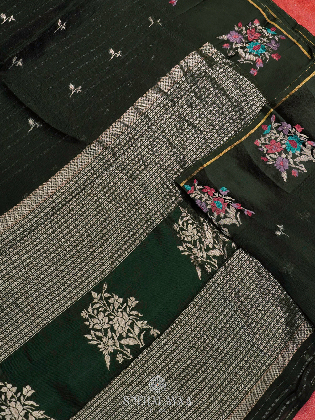 Forest Green Kota Saree