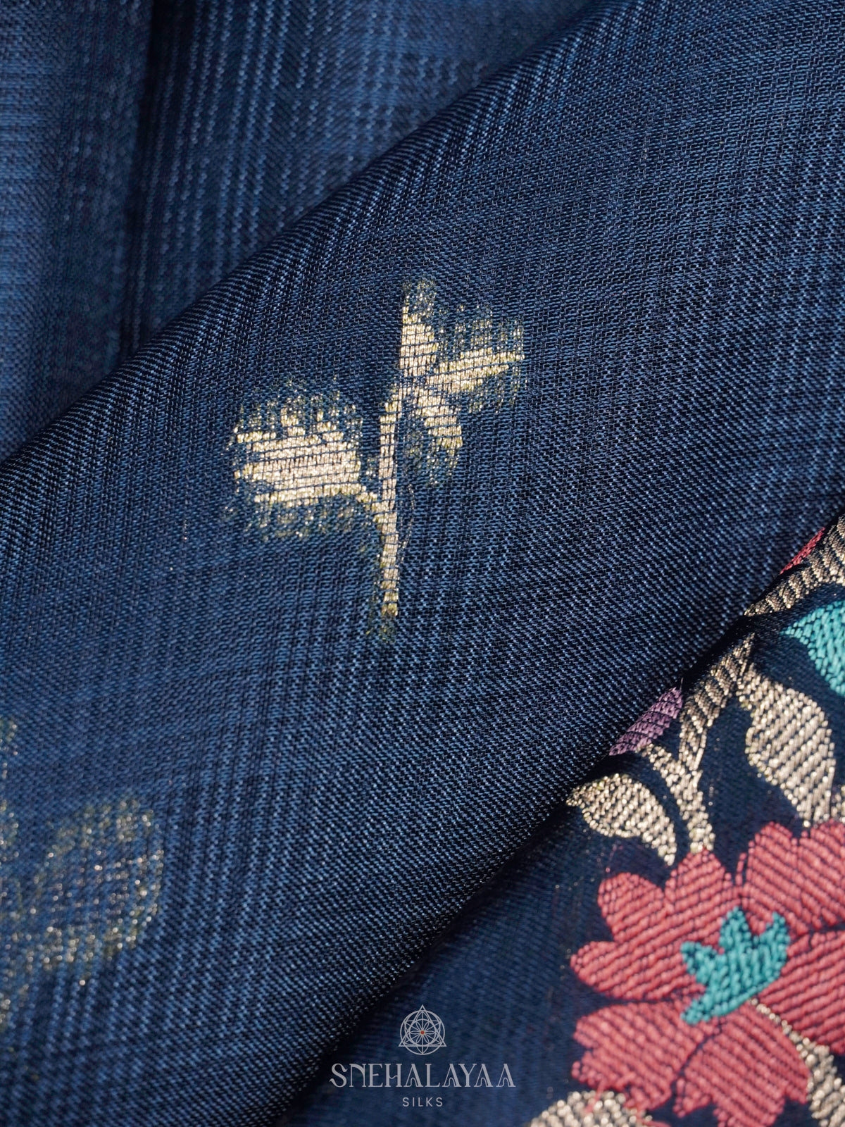 Navy Blue Kota Saree