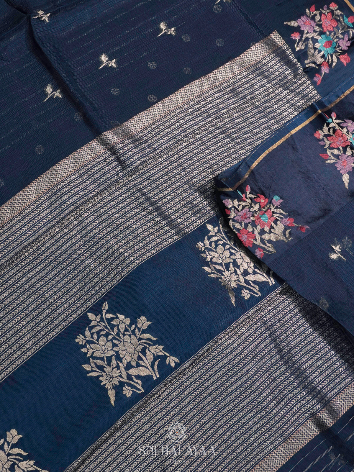 Navy Blue Kota Saree