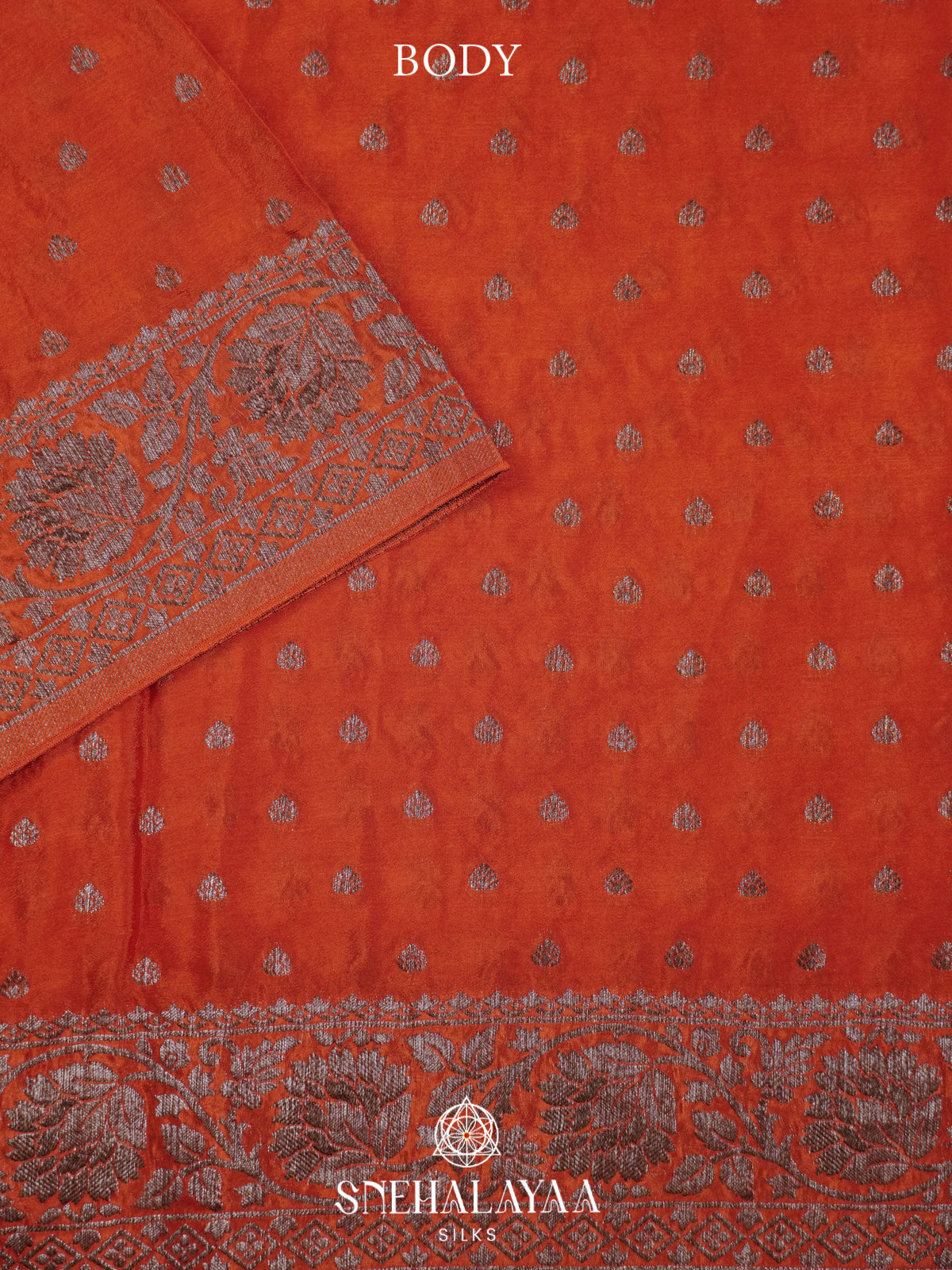 Rust Orange Banaras Saree