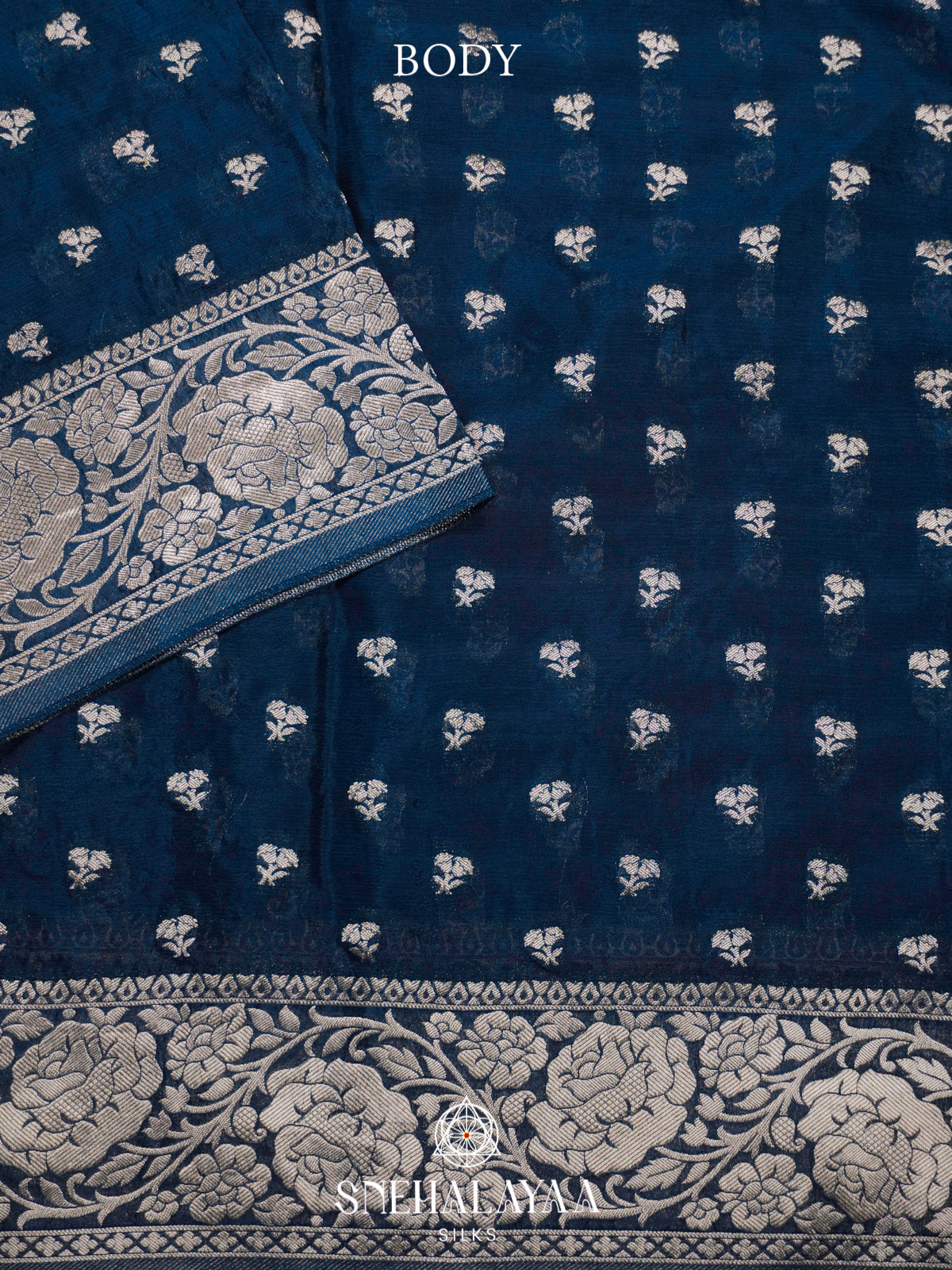 Navy Blue Banaras Saree