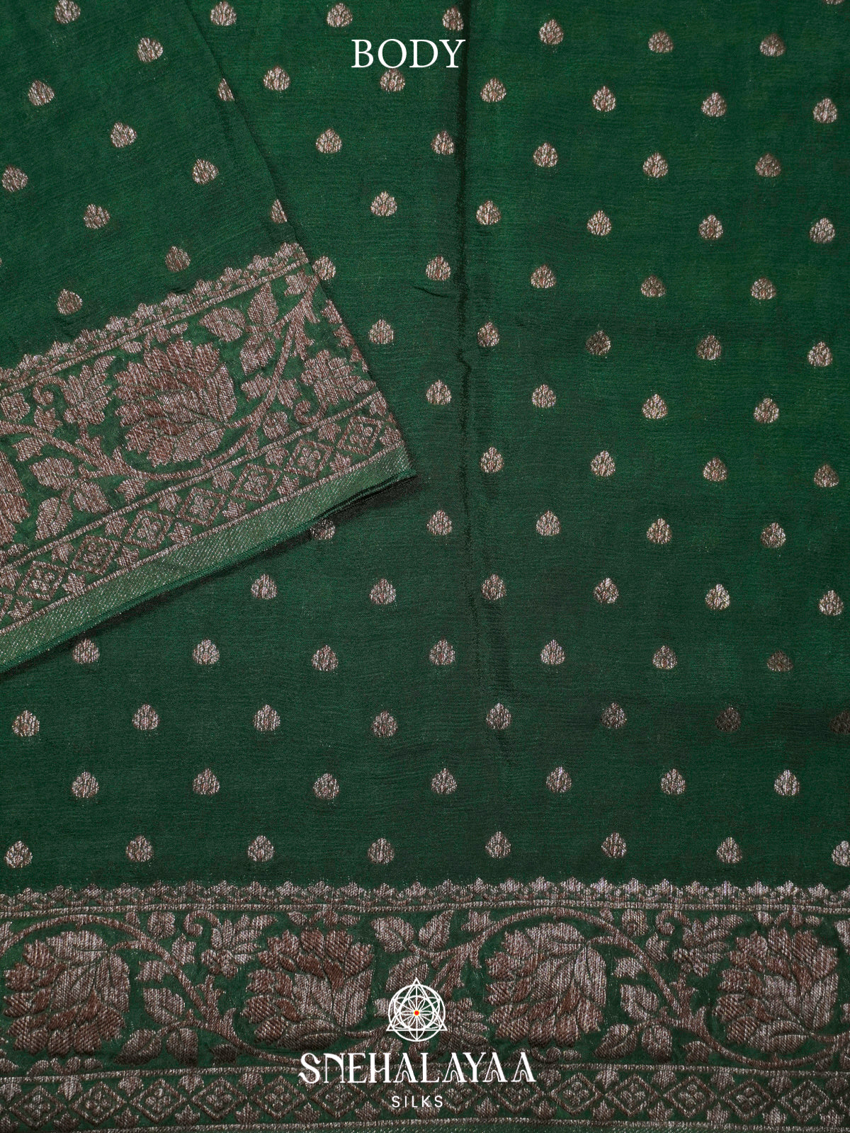 Emerald Green Banaras Saree
