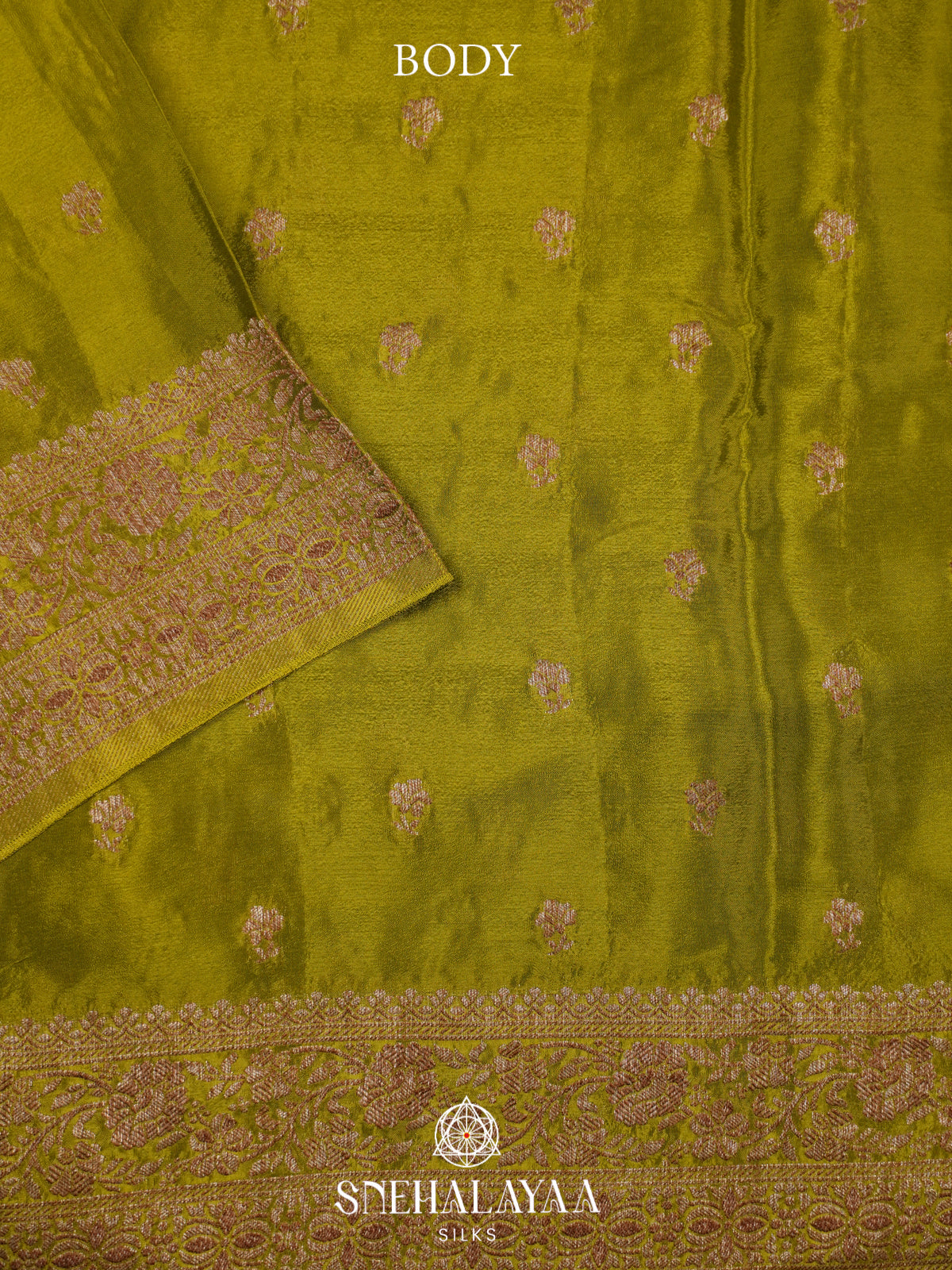 Lime Green Banaras Saree