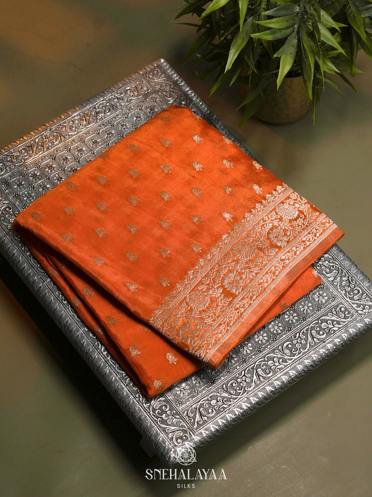 Orange Banaras Saree