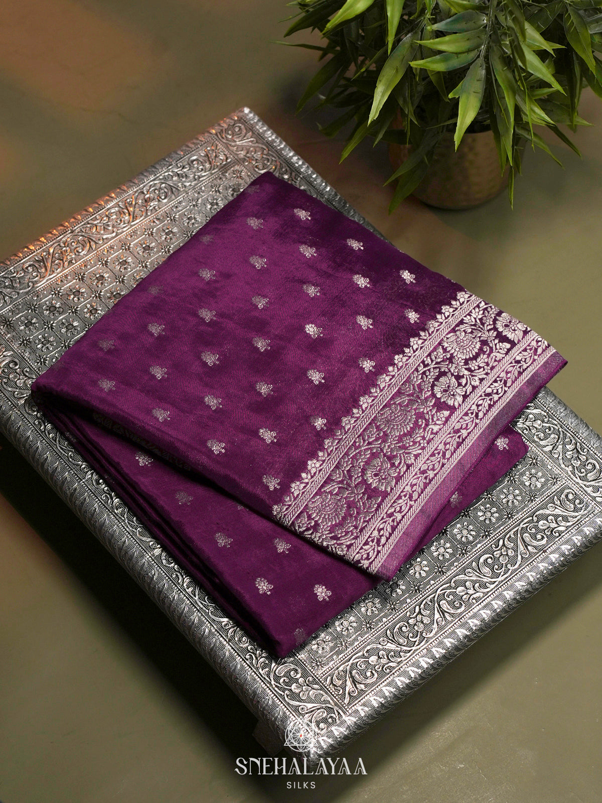 Magenta Banaras Saree