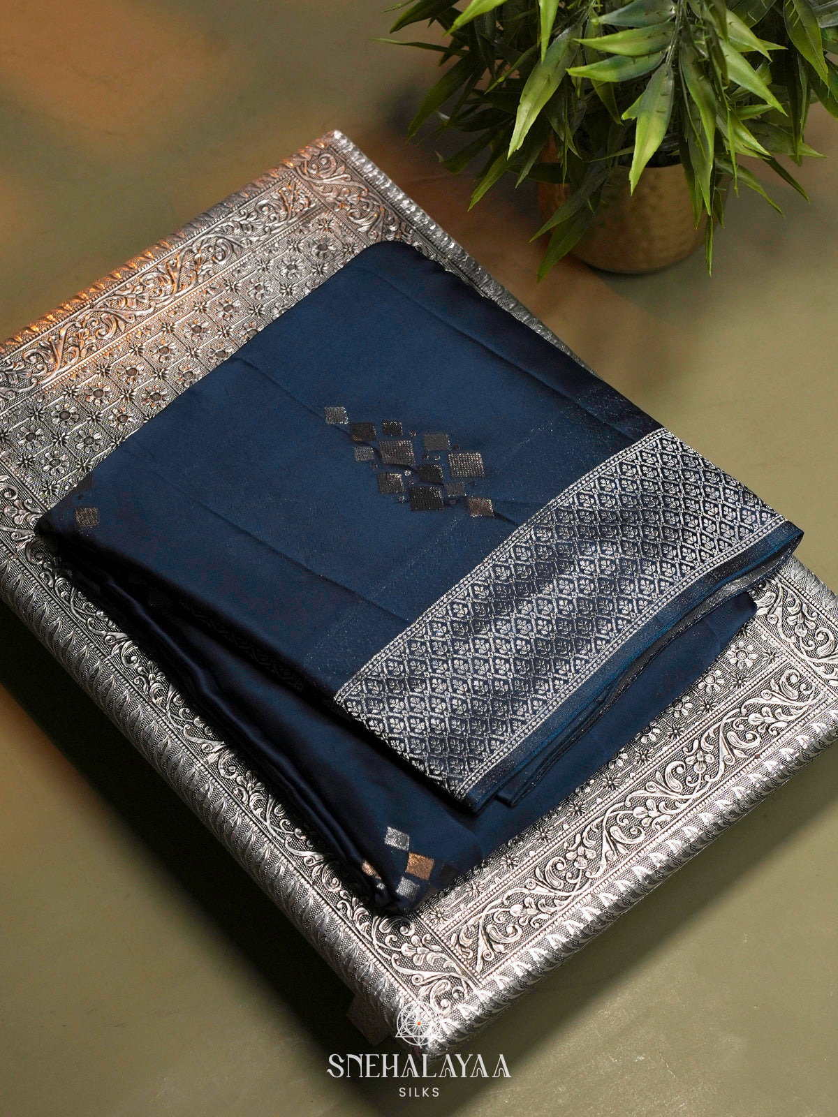 Peacock Blue Banaras Saree