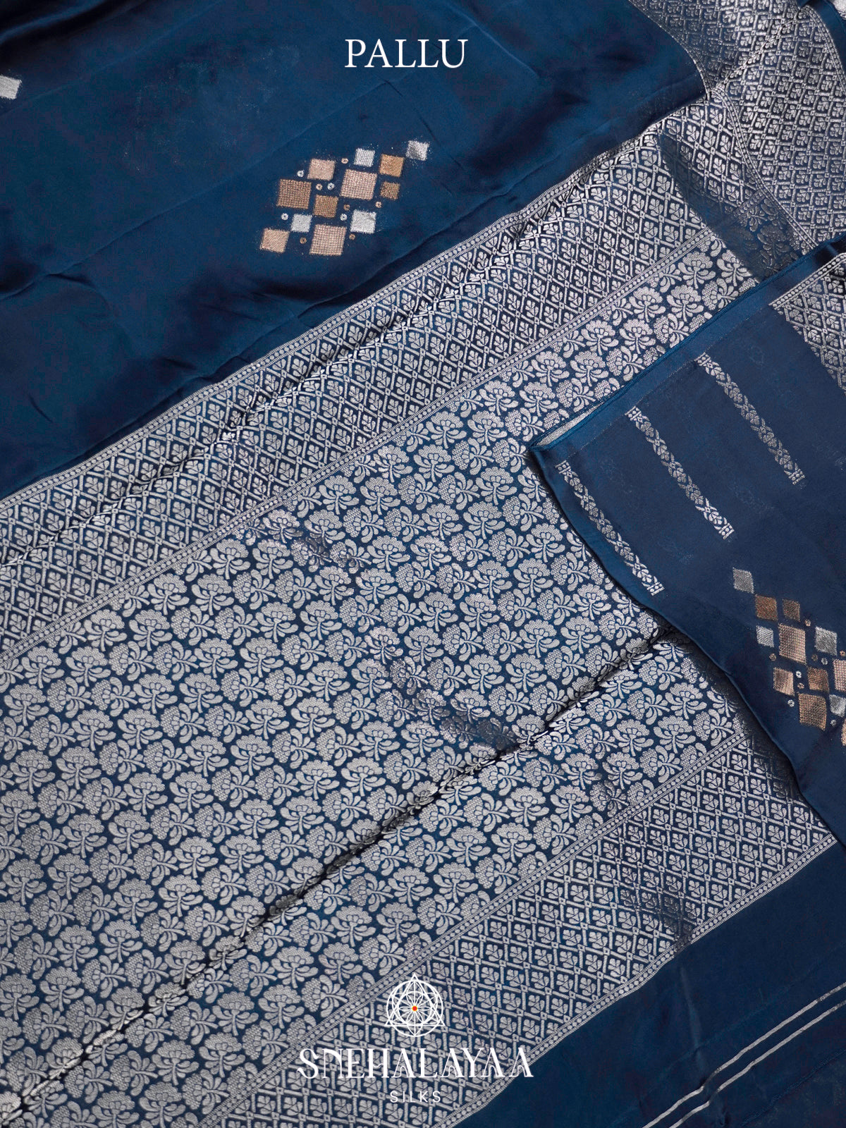 Peacock Blue Banaras Saree