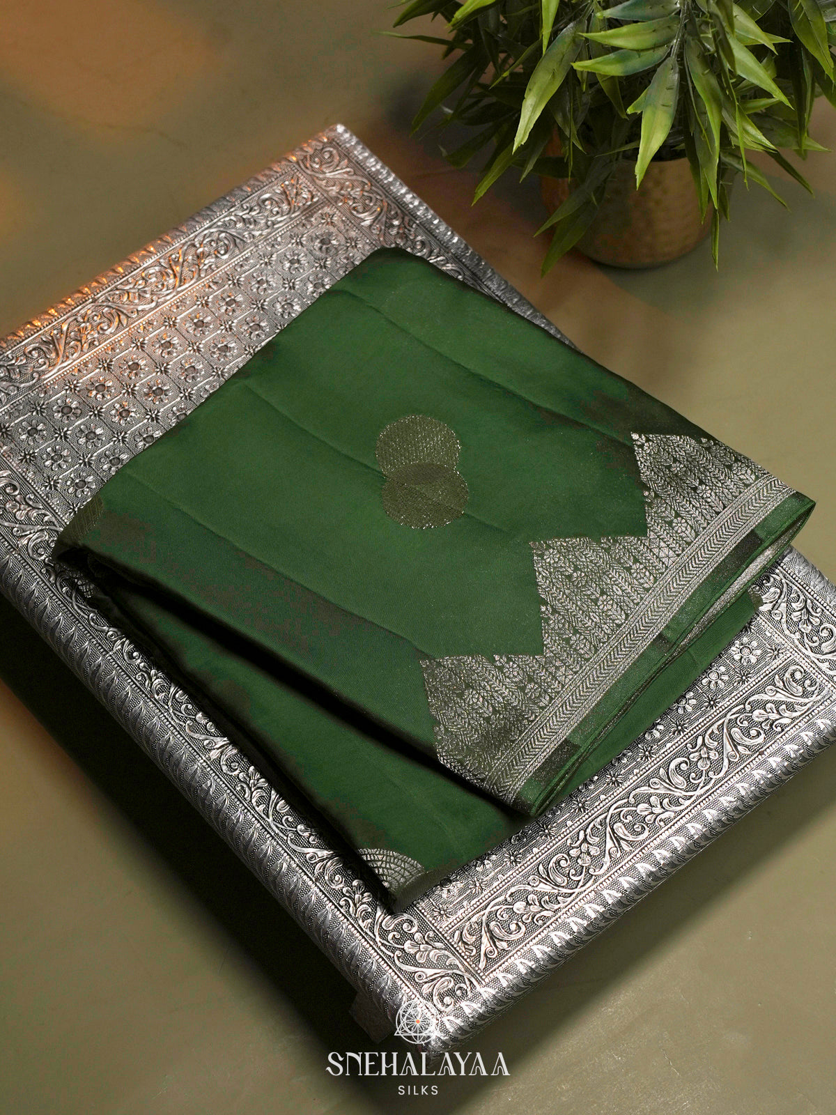 Forest Green Banaras Saree