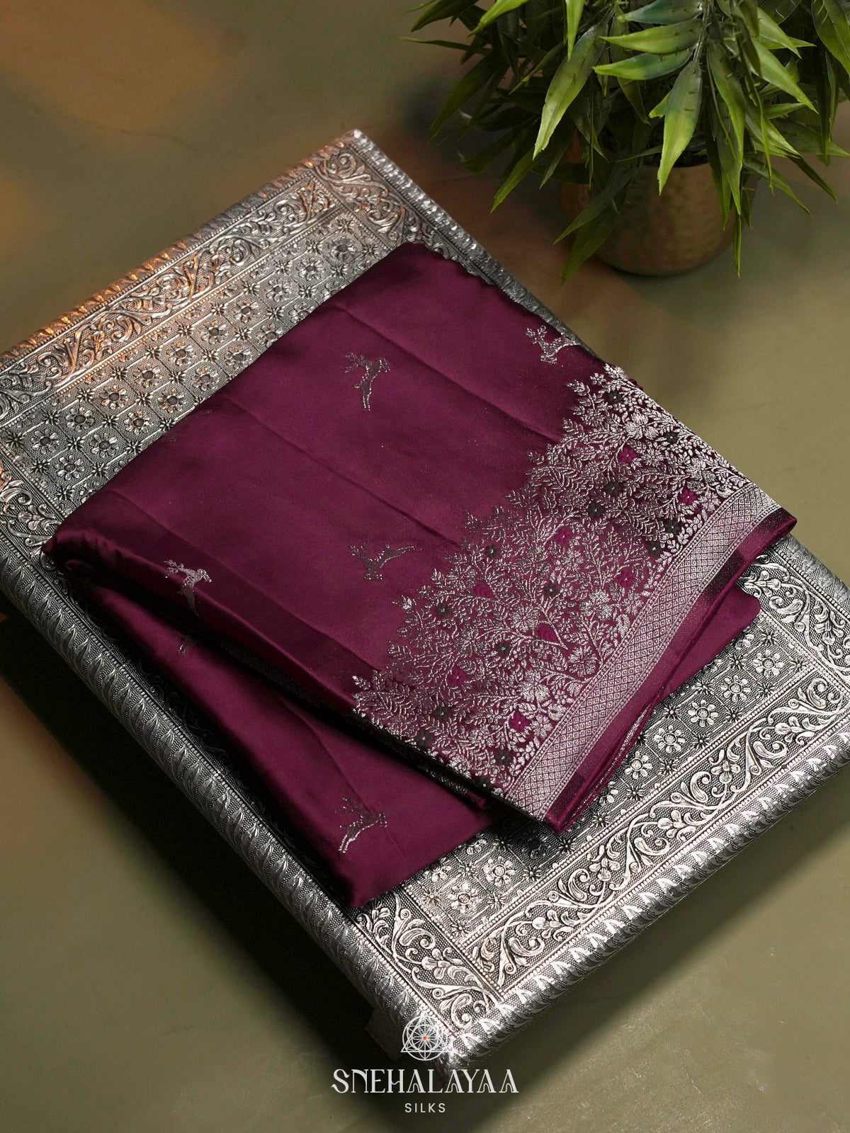 Wine Banaras Saree
