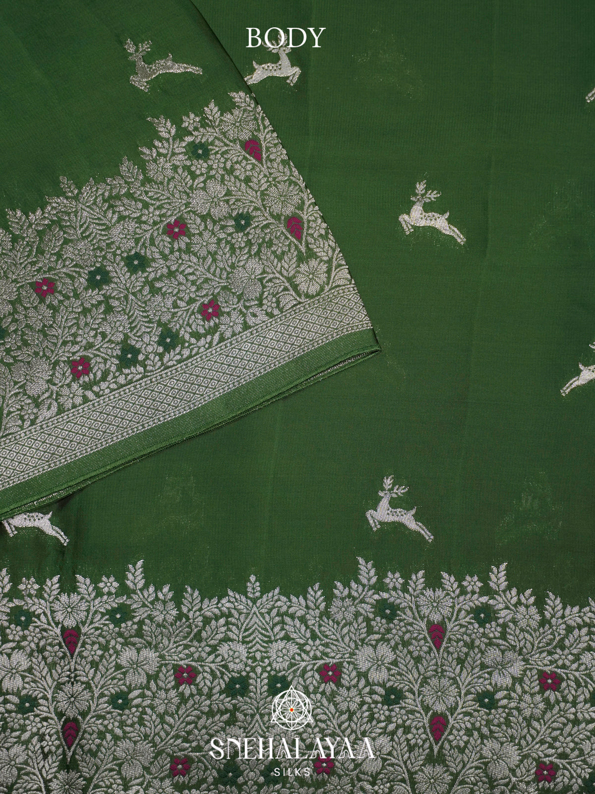 Forest Green Banaras Saree