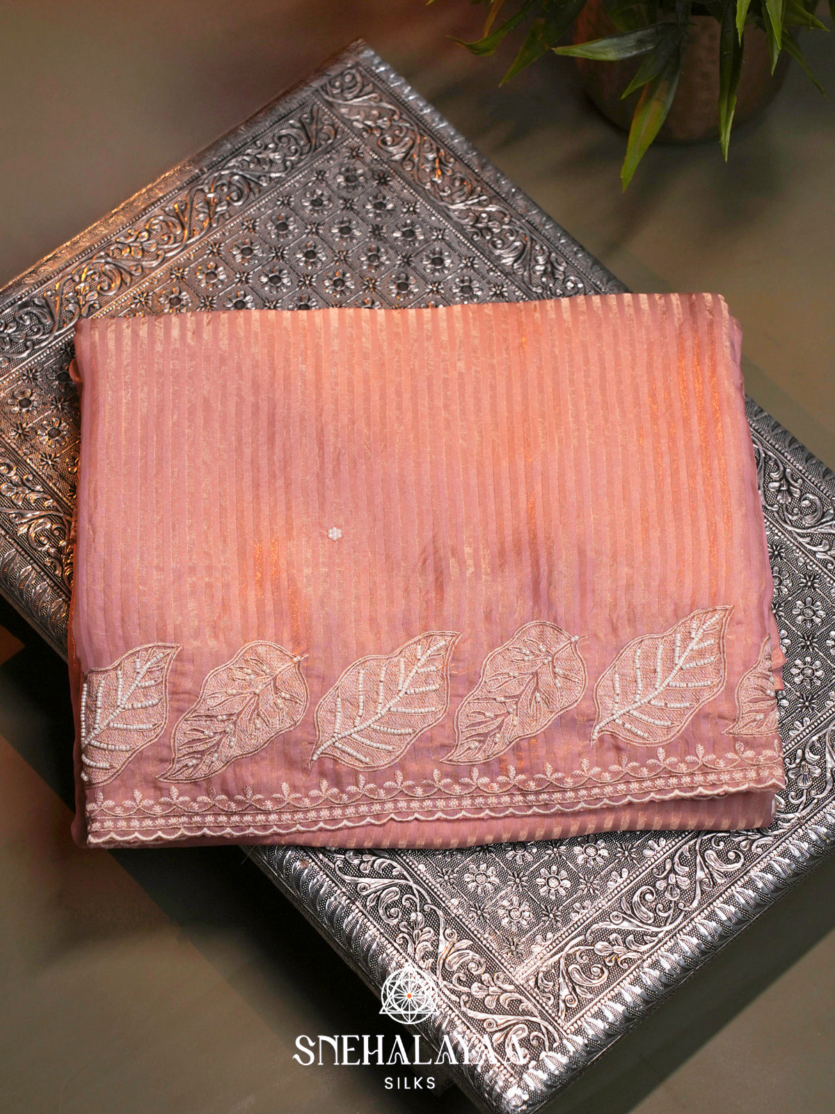 Peach  Designer Saree