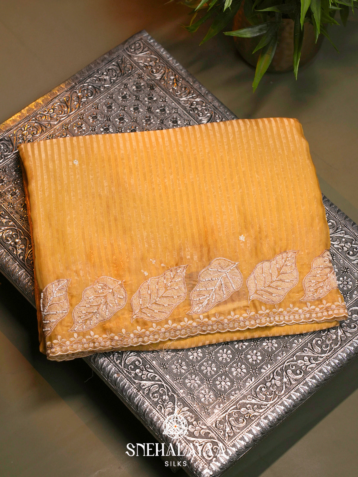 Mango Yellow  Designer Saree