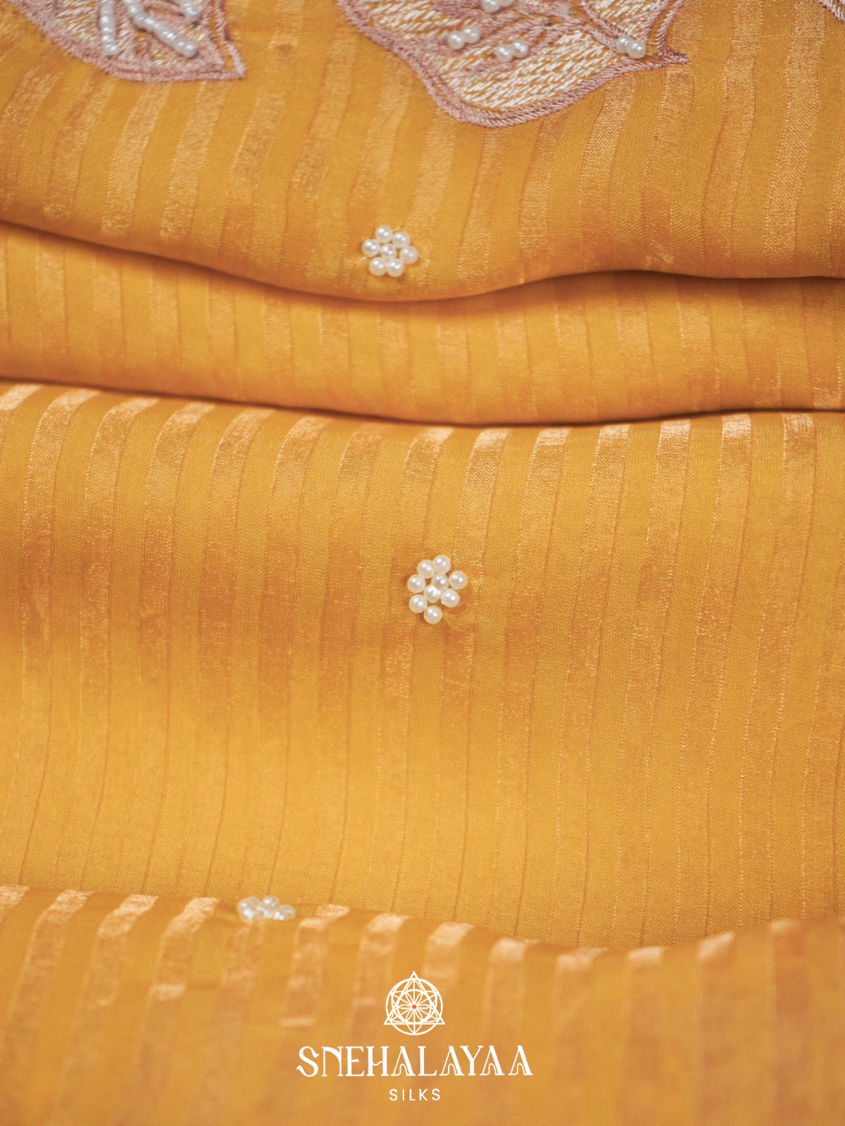 Mango Yellow  Designer Saree